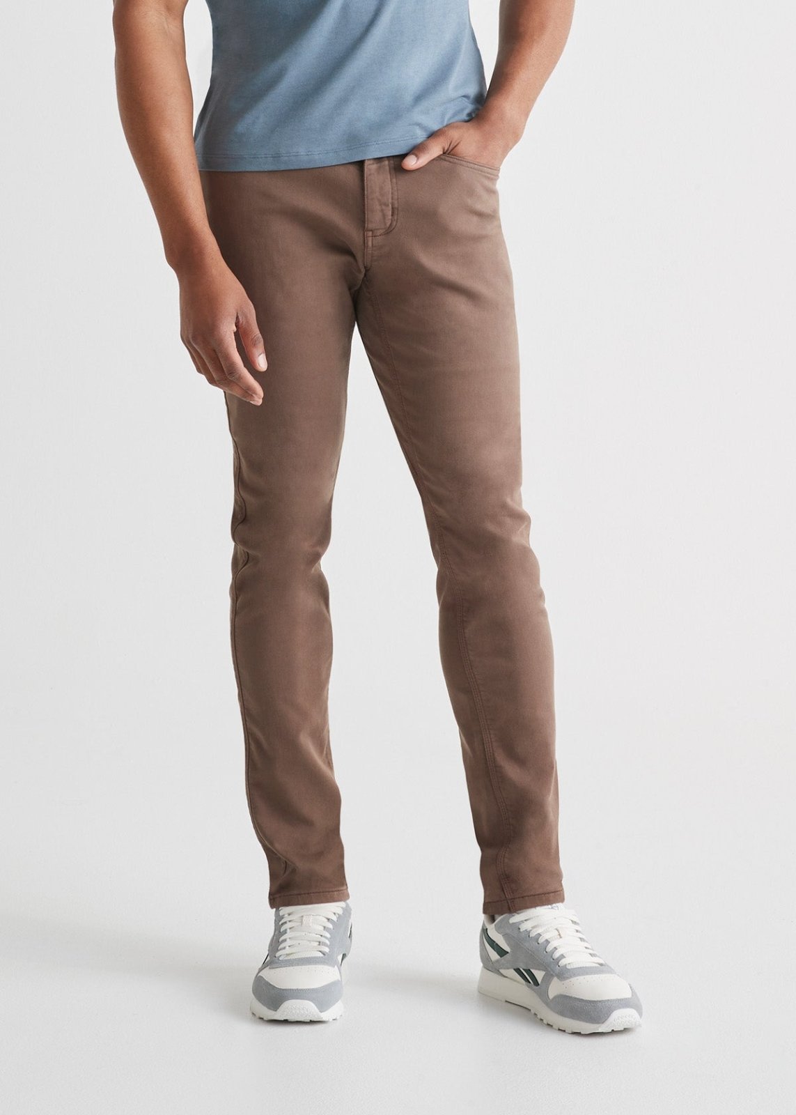 mens brown slim fit dress sweatpant front