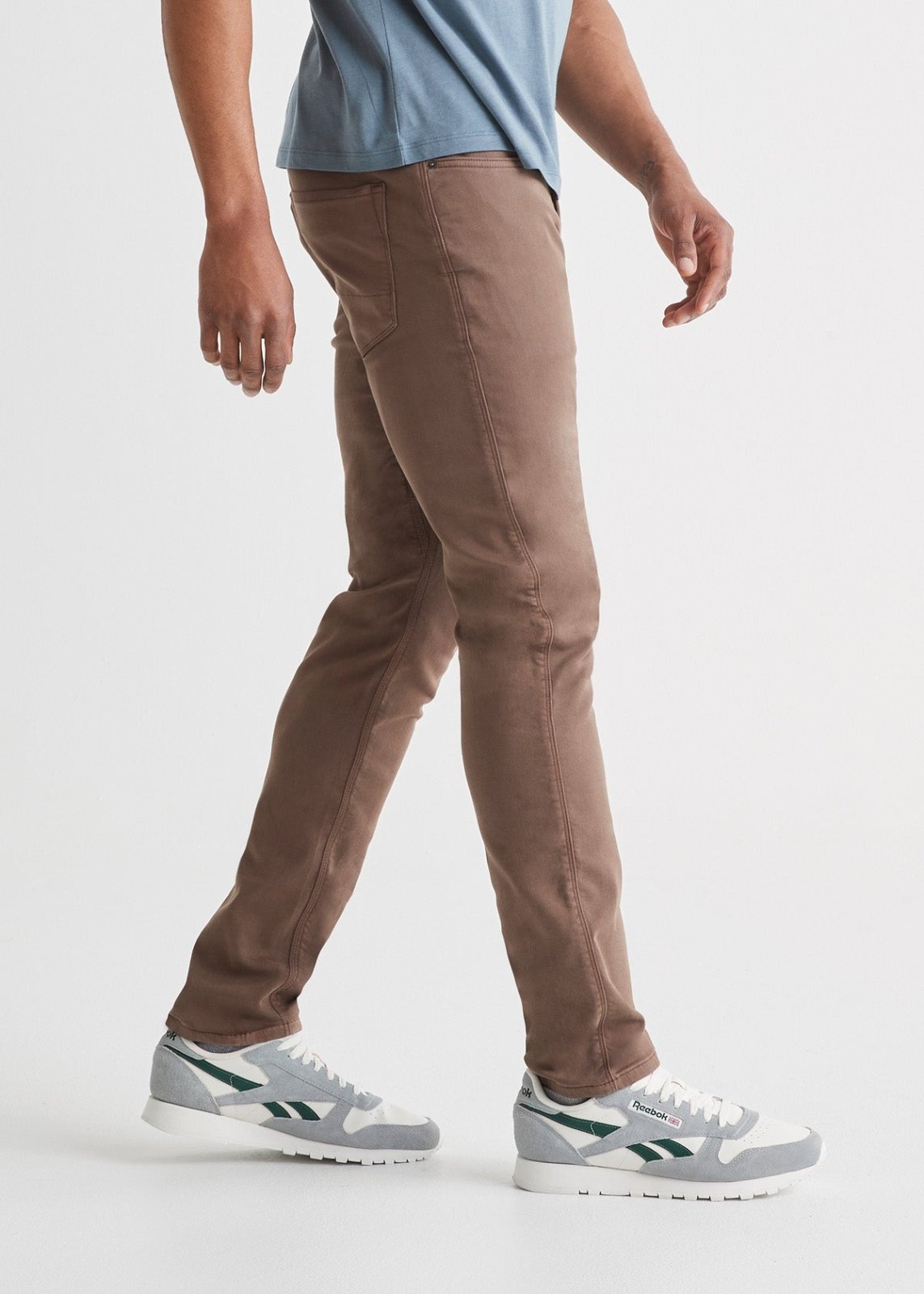 mens brown slim fit dress sweatpant side