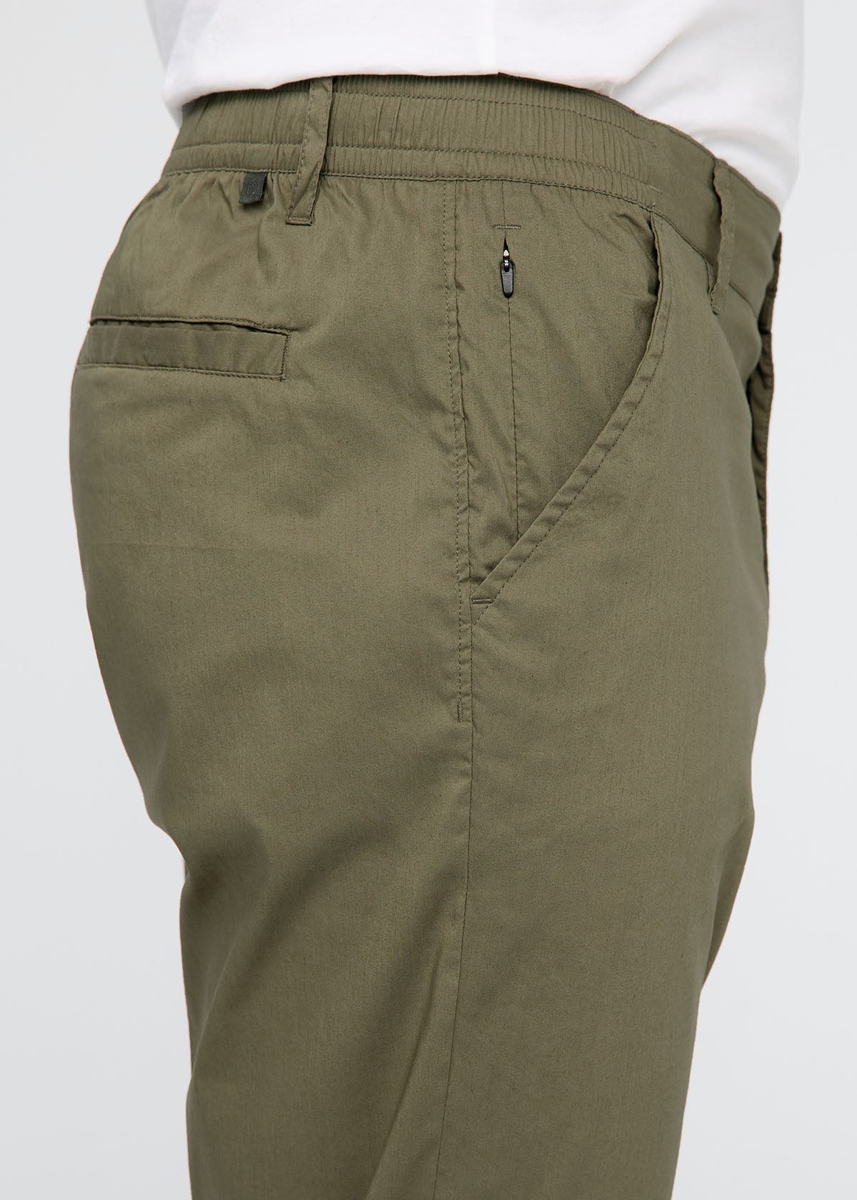 mens moss lightweight summer travel pants side detail