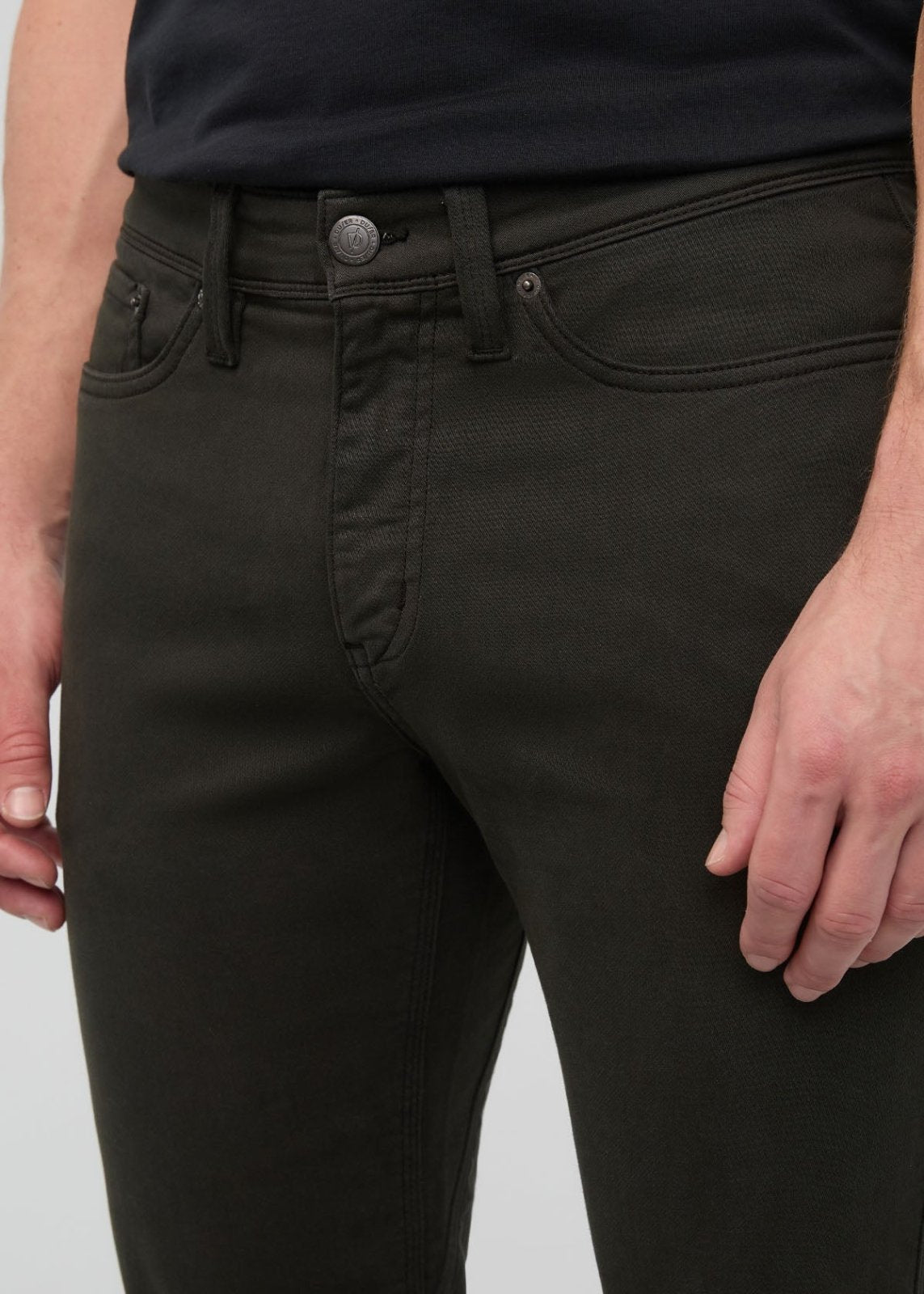 mens dark green slim fit dress sweatpant waistband detail 