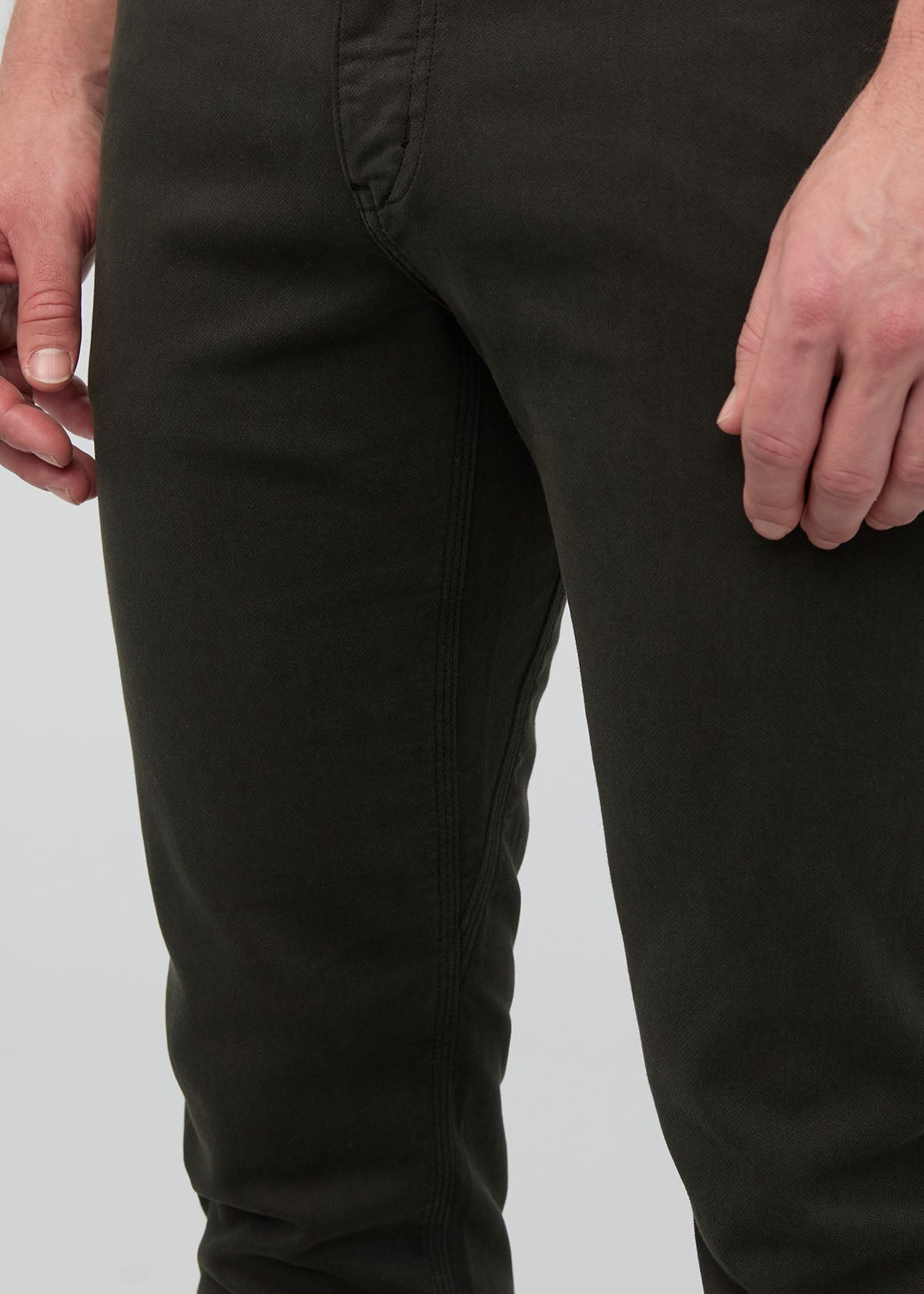 mens dark green slim fit dress sweatpant gusset detail 