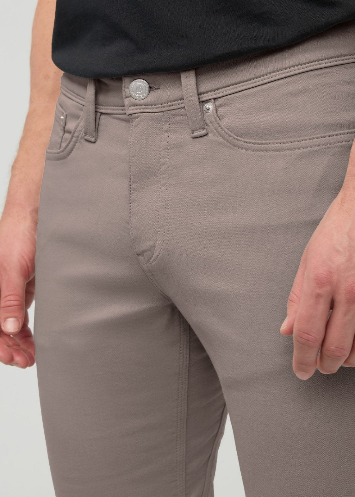 Men's Black Slim Straight Fit Dress Sweatpant front detail