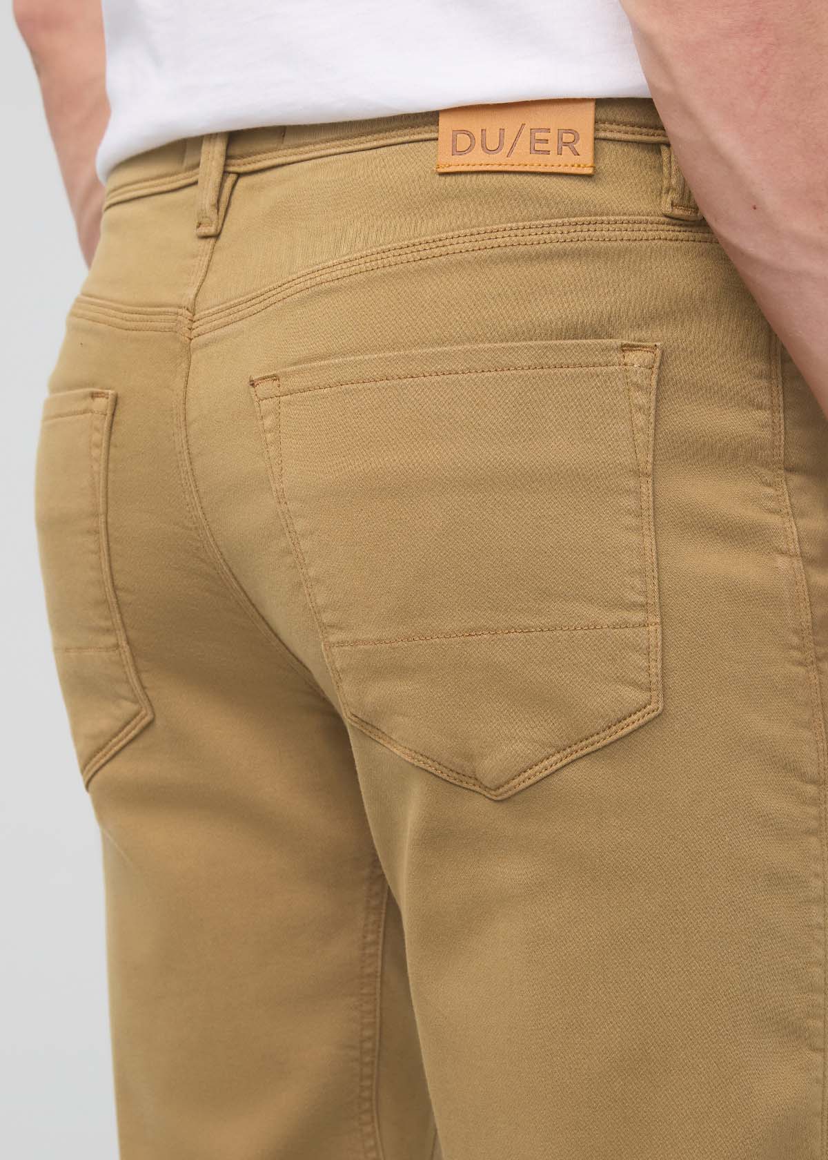 mens camel straight fit dress sweatpant back pocket detail 
