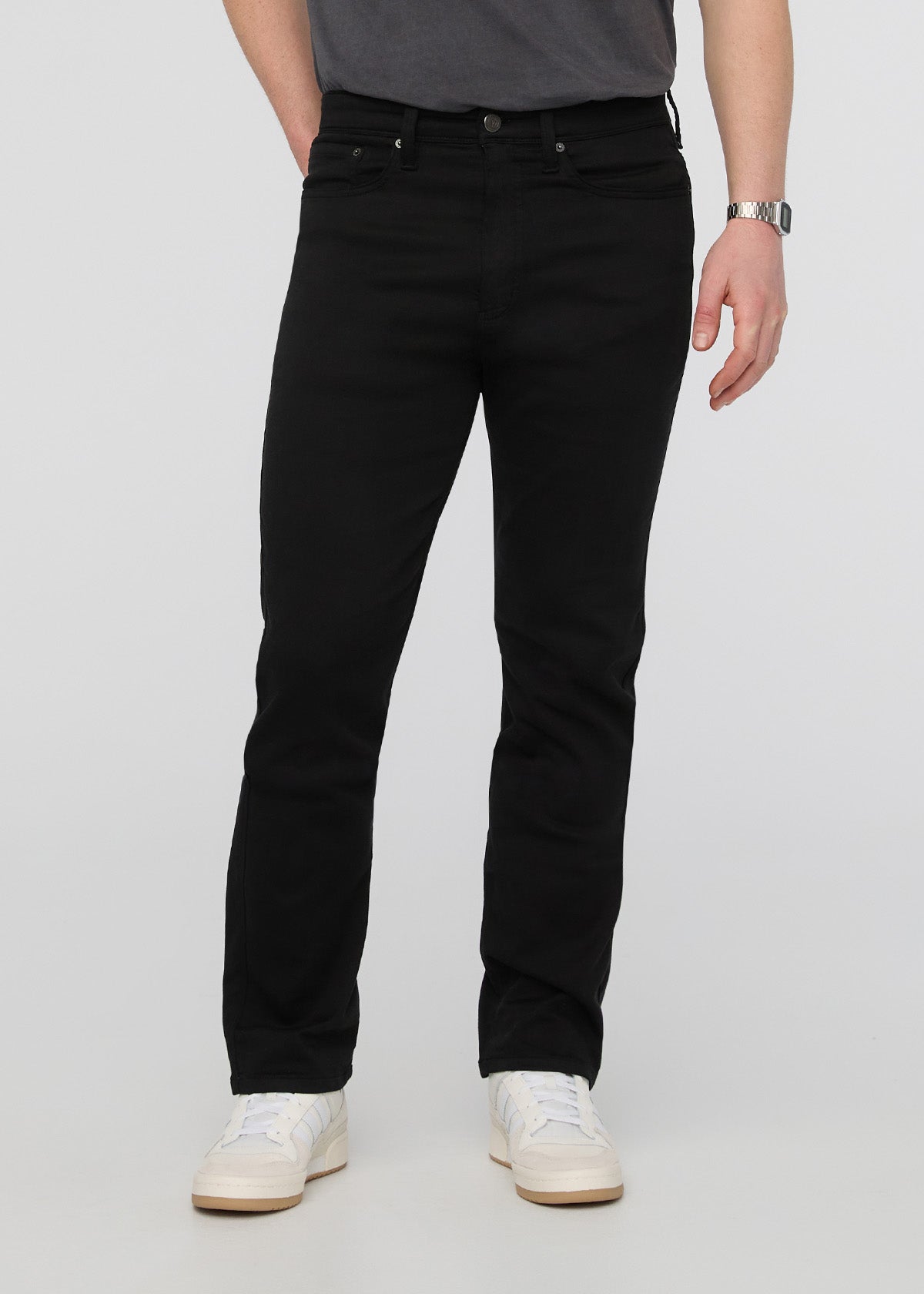 mens black straight fit dress sweatpant front