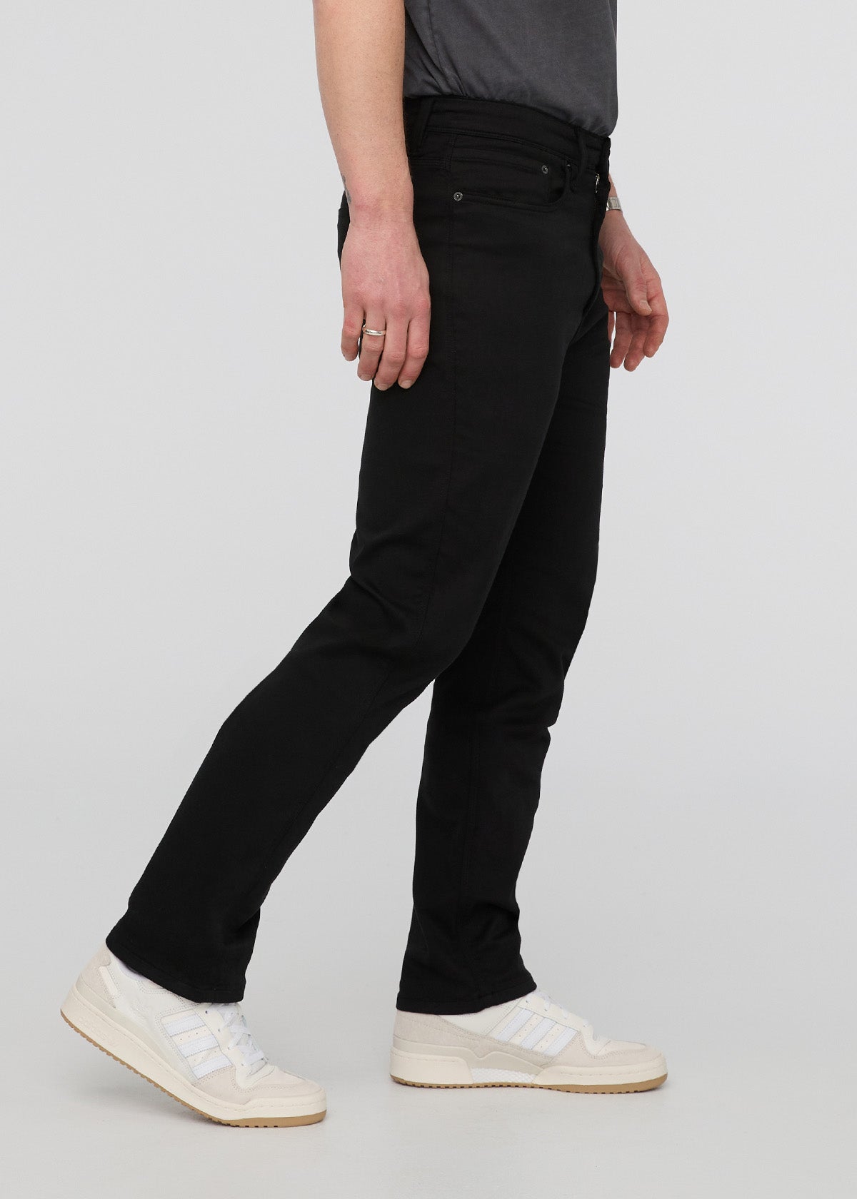 mens black straight fit dress sweatpant side