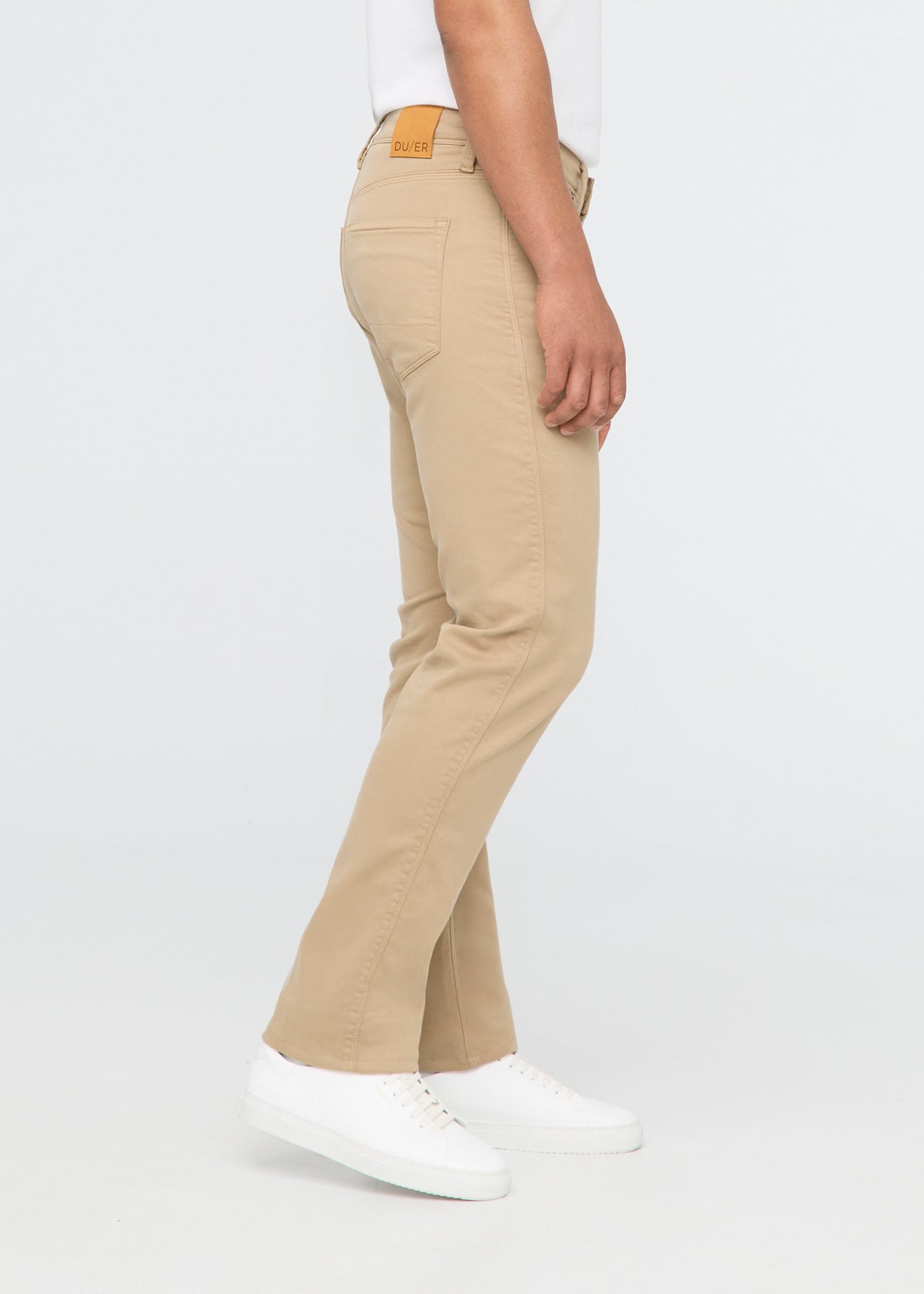 mens desert khaki straight fit dress sweatpant side