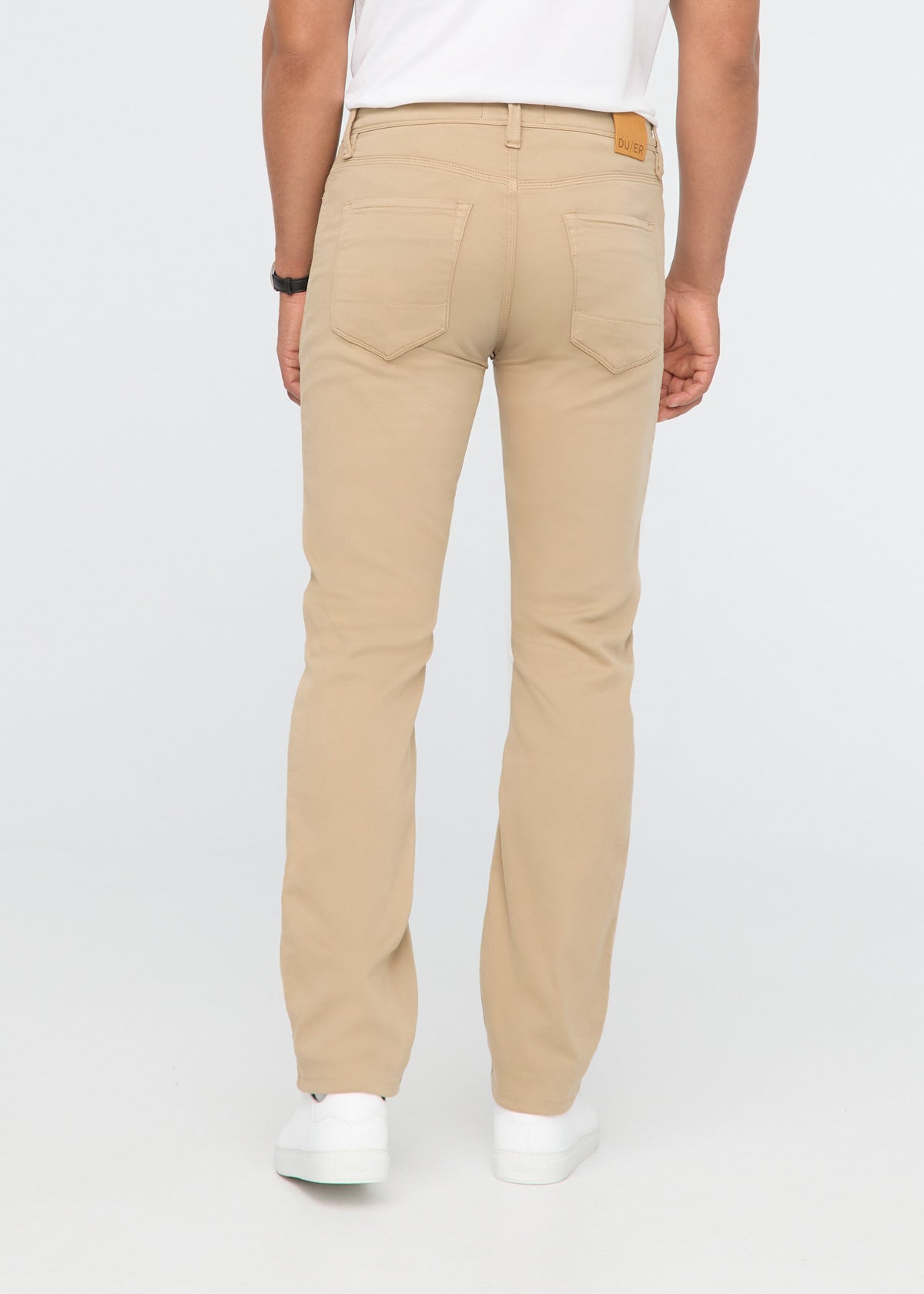 mens desert khaki straight fit dress sweatpant back