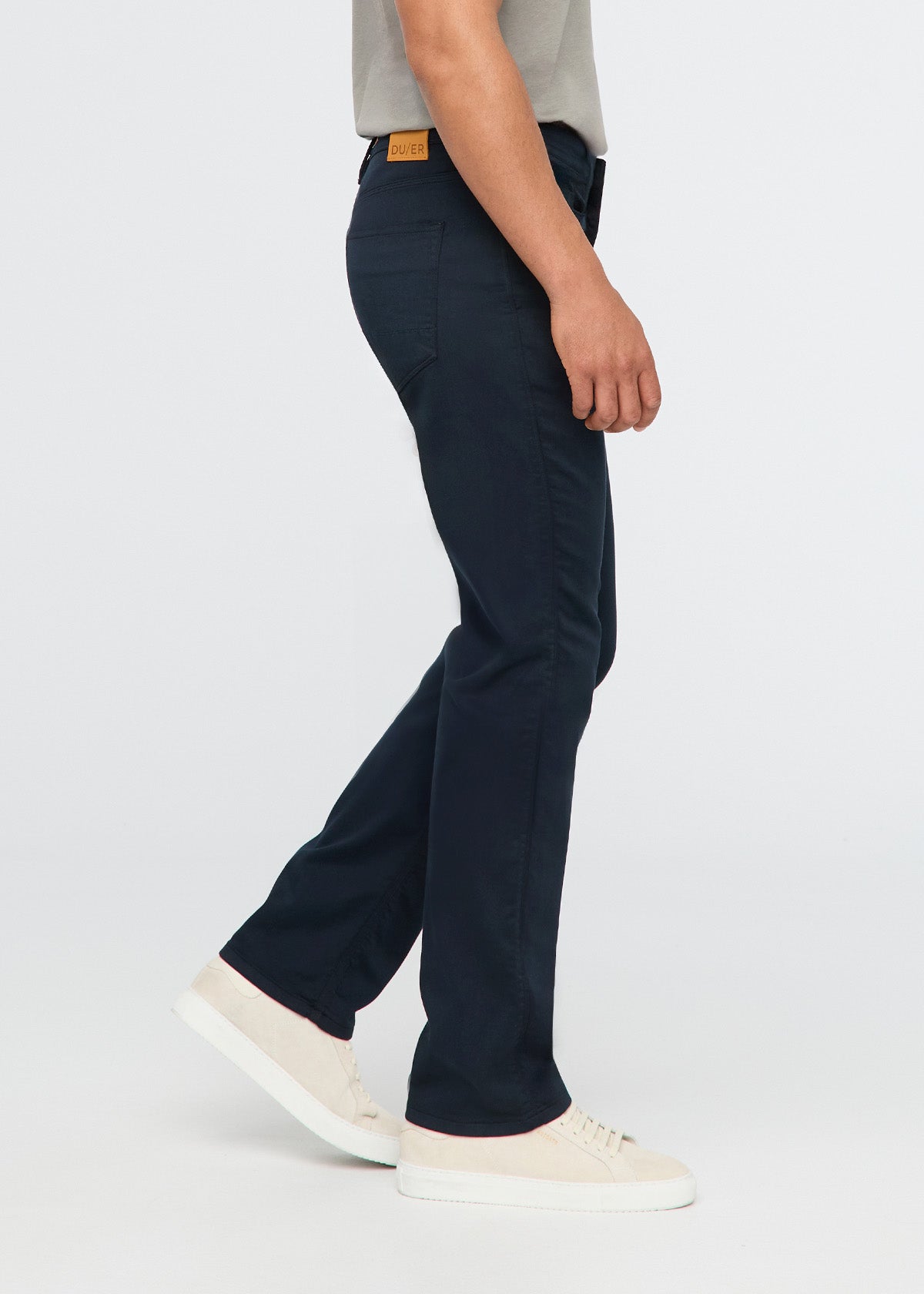 mens navy straight fit dress sweatpant side