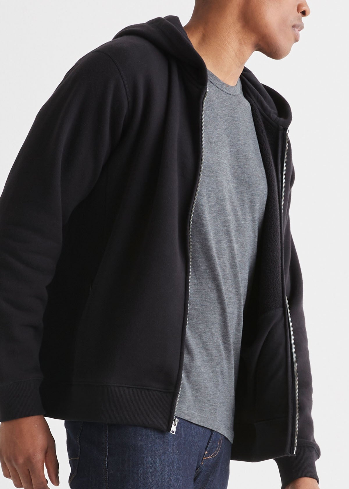 Hoodie zipper outlet black