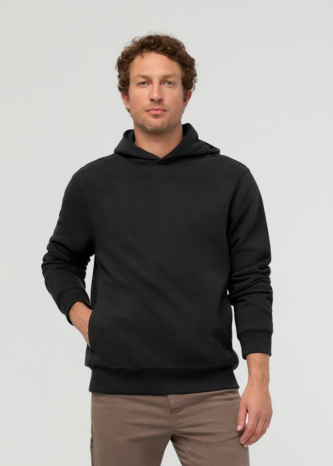 Men's Black DuraSoft Fleece Motion Hoodie Front