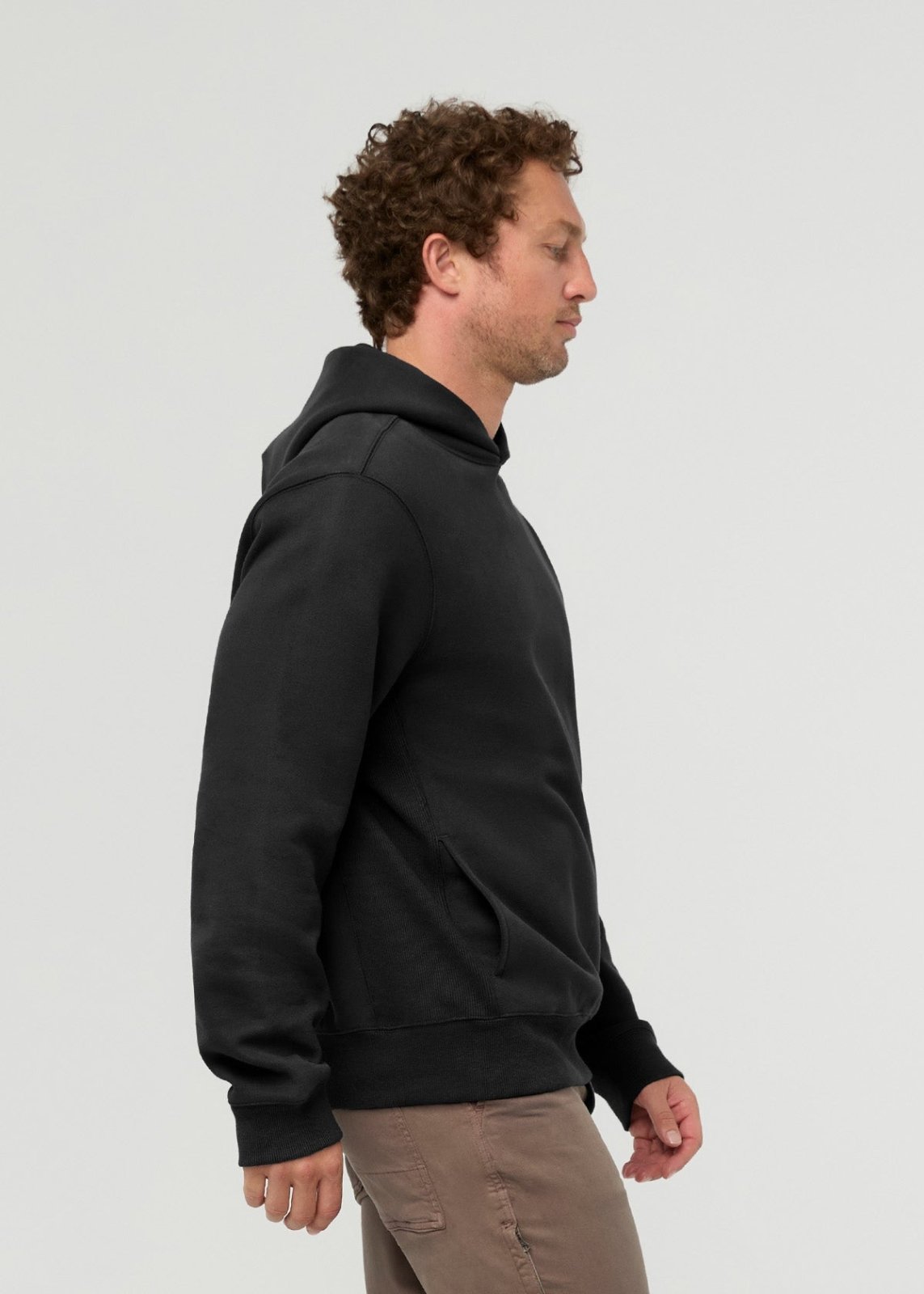 Men's Black DuraSoft Fleece Motion Hoodie Side