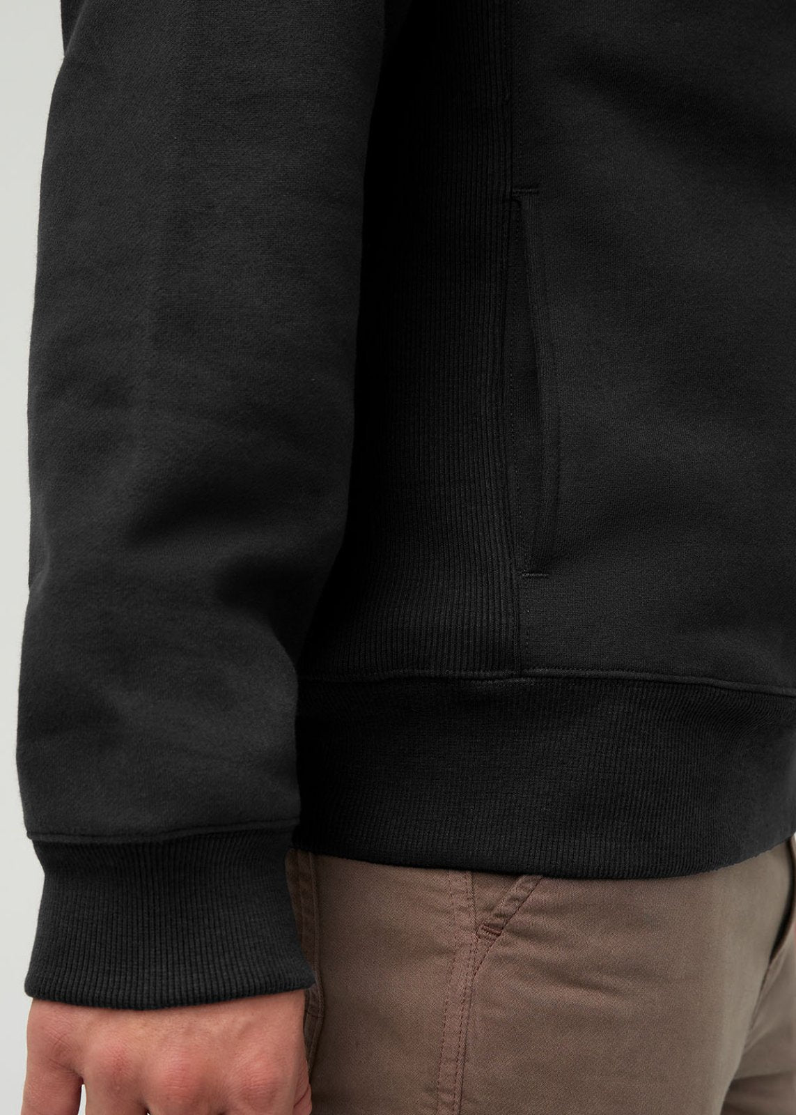 Men's Black DuraSoft Fleece Motion Hoodie Side Detail