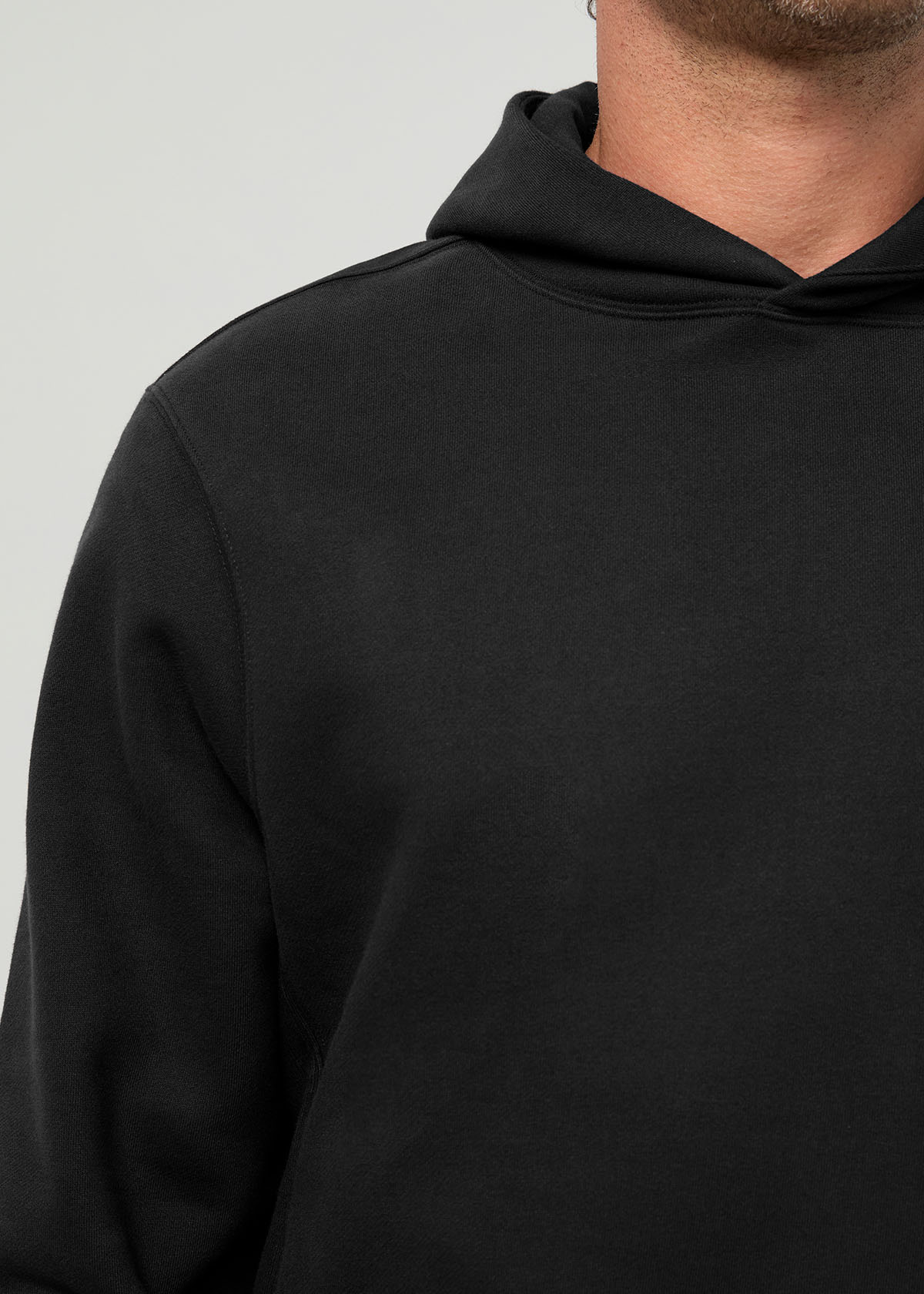 Men's Black DuraSoft Fleece Motion Hoodie Neck