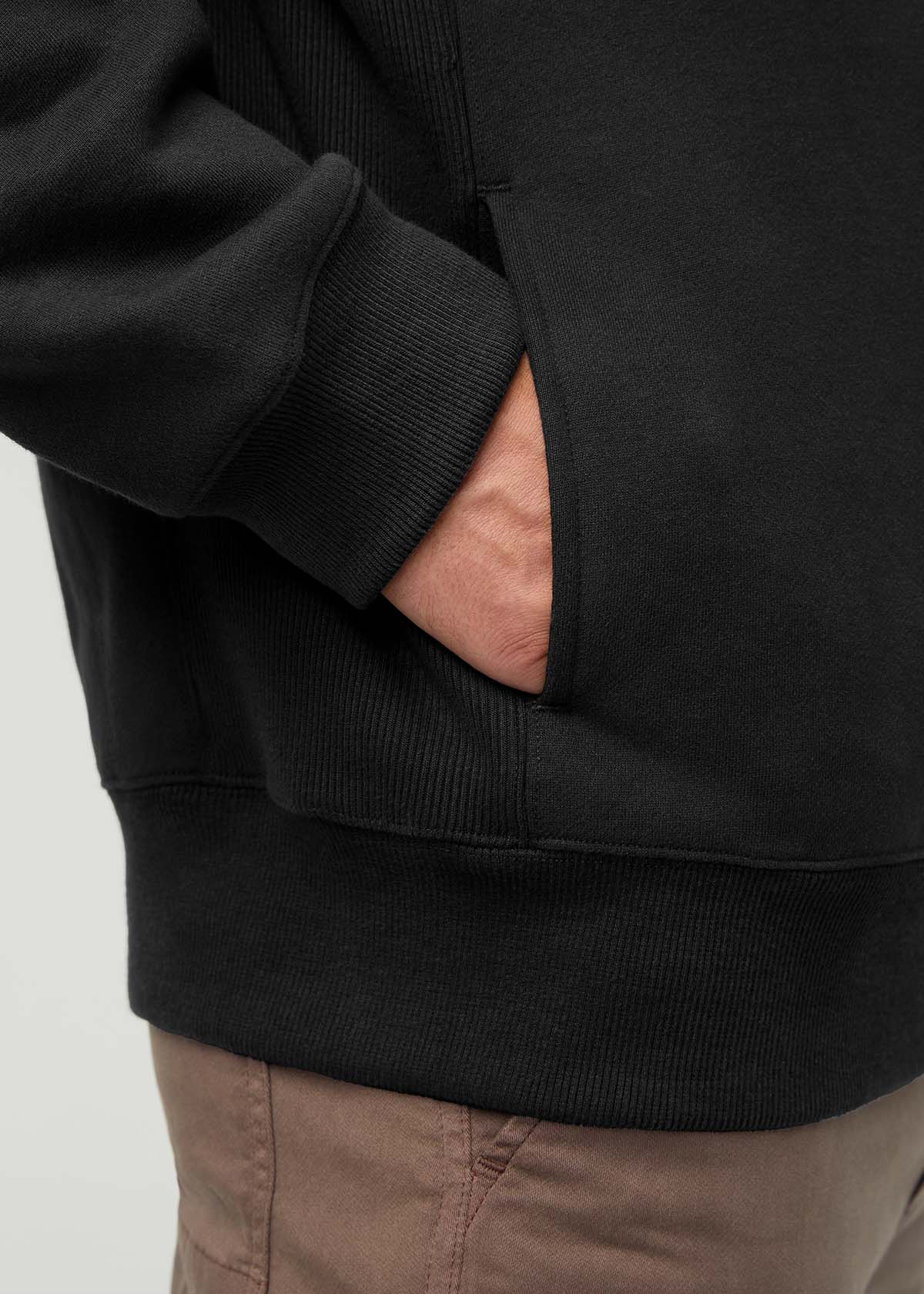 Men's Black DuraSoft Fleece Motion Hoodie Pocket