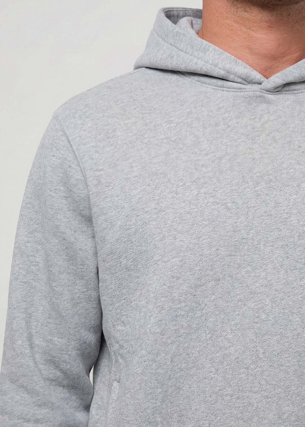 Men's Heather Grey DuraSoft Fleece Motion Hoodie Neck