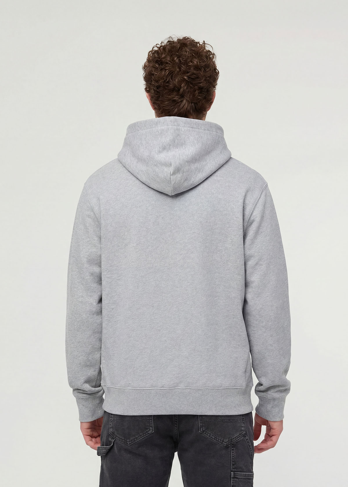 Men's Heather Grey DuraSoft Fleece Motion Hoodie Back