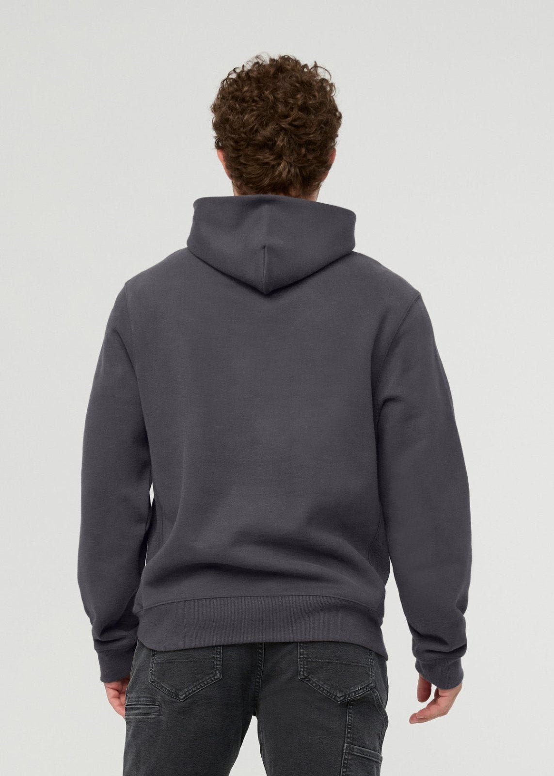Men's Washed Grey DuraSoft Fleece Motion Hoodie Back