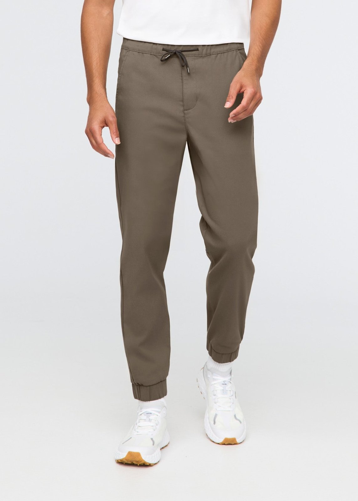 mens grey-green athleisure jogger front