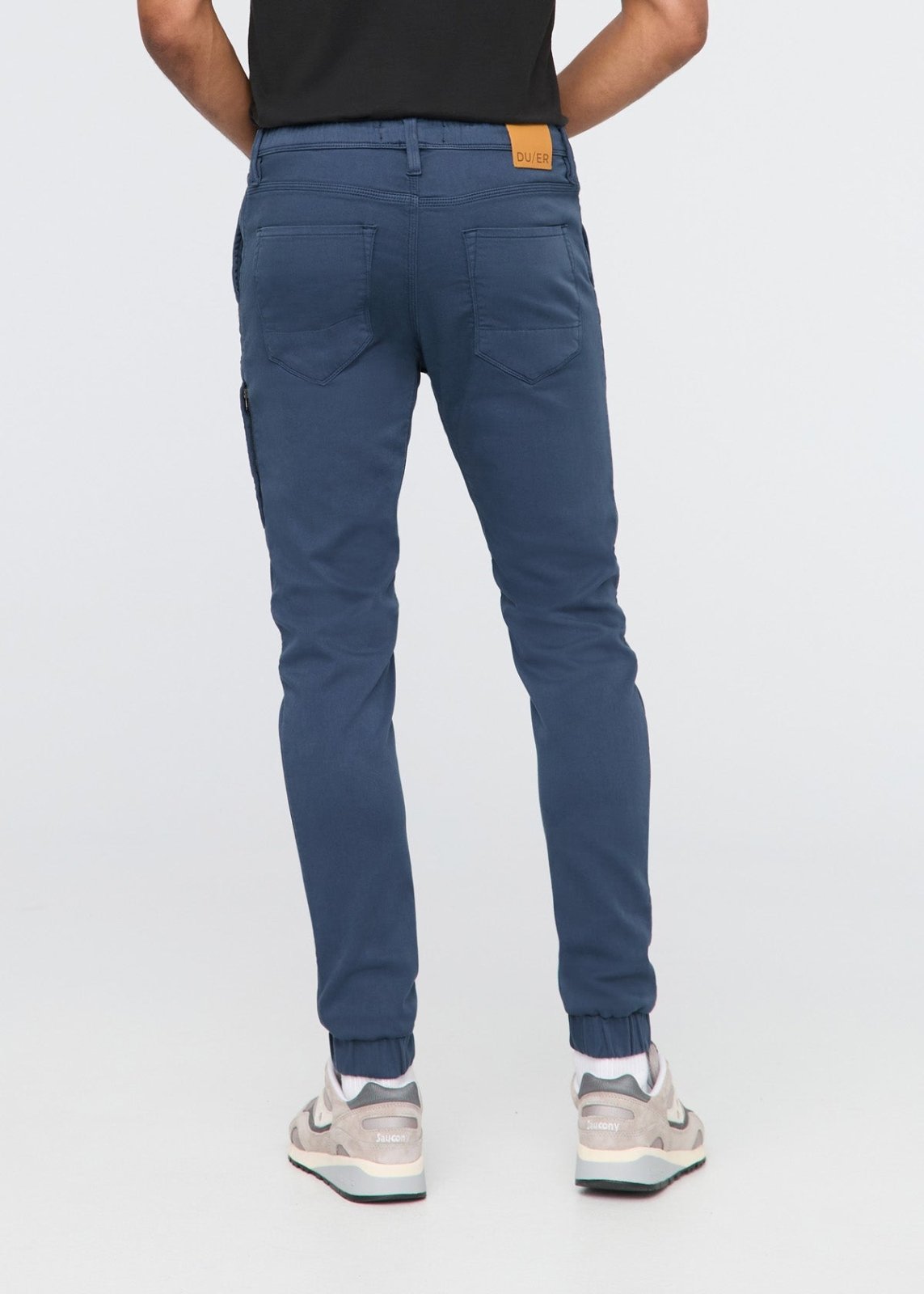 mens blue athletic jogger back