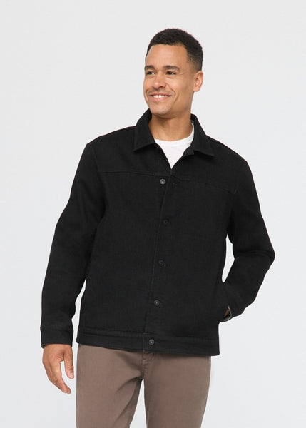 Men's Fleece-Lined Black Denim Jacket