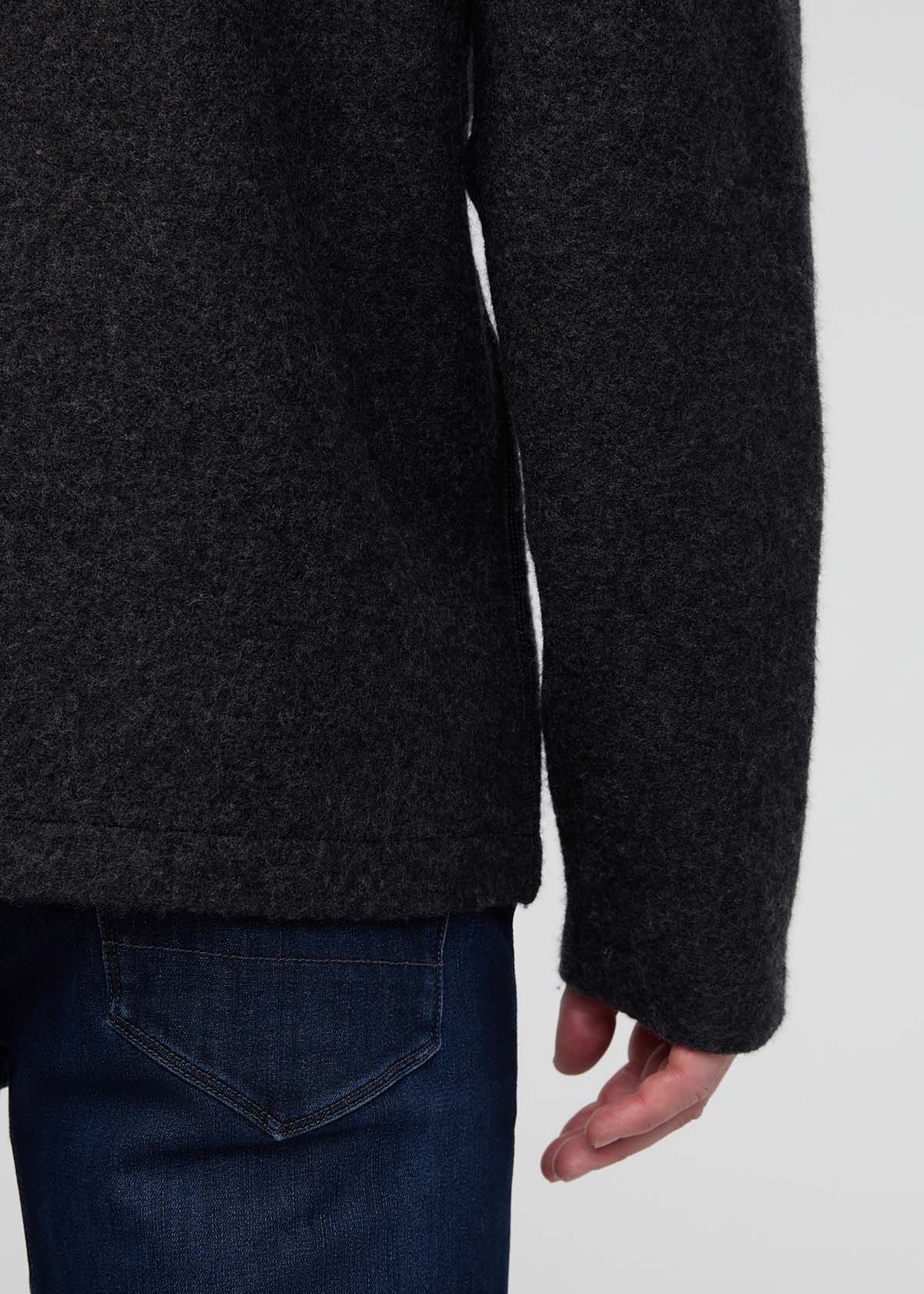 Men's Heather Charcoal ThermaSoft Merino Field Shirt Cuff Detail