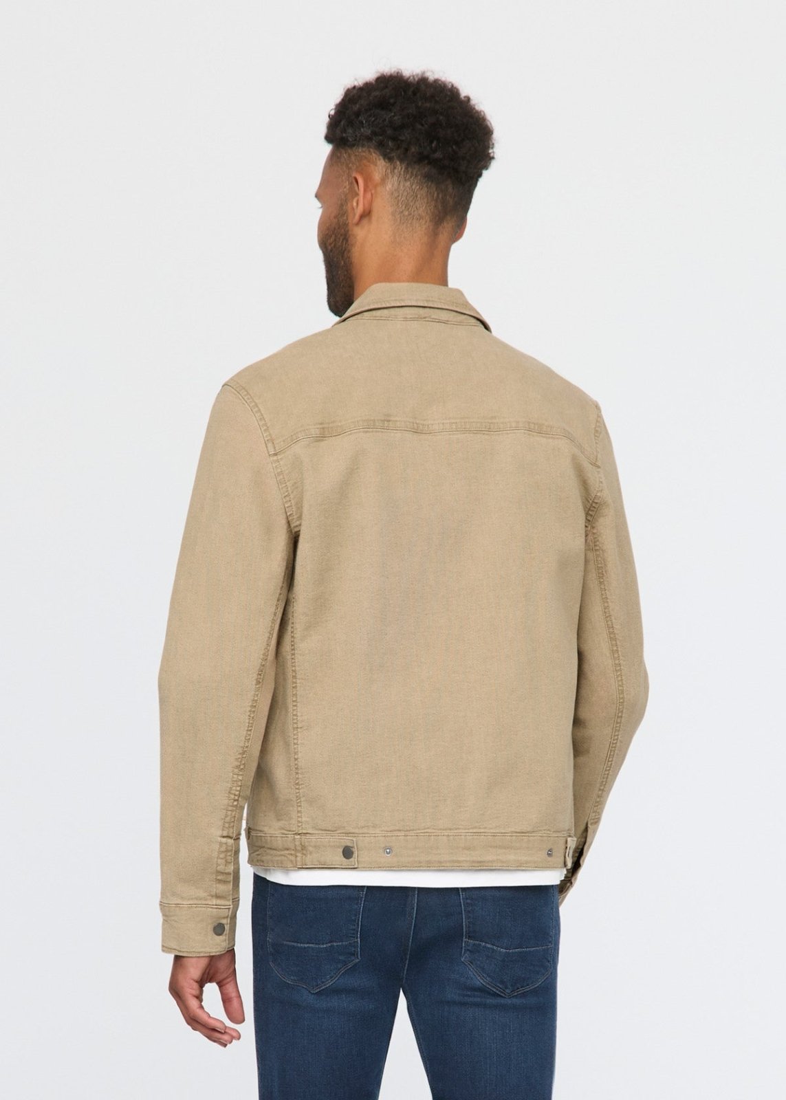 Men's Light Brown Stretch Canvas Utility Jacket Back