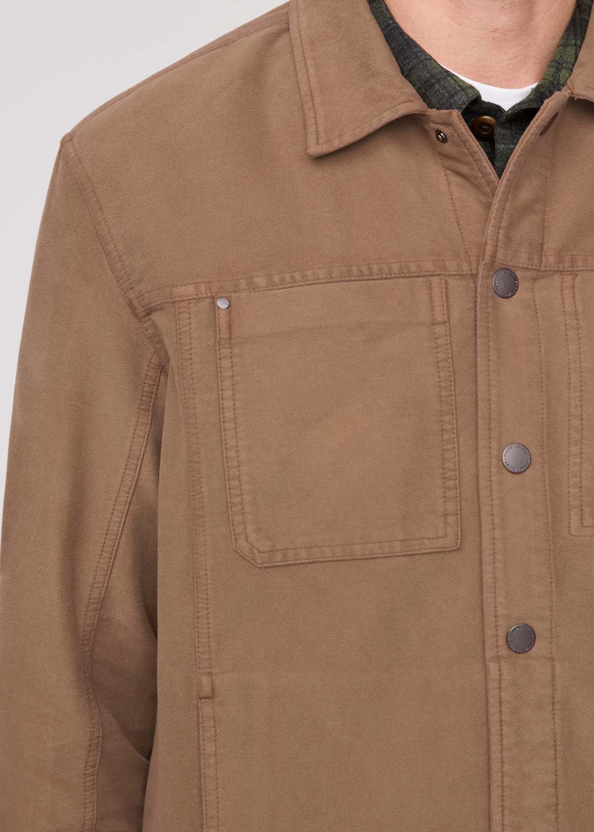 Men's Dark Walnut Moleskin Jacket Front Detail