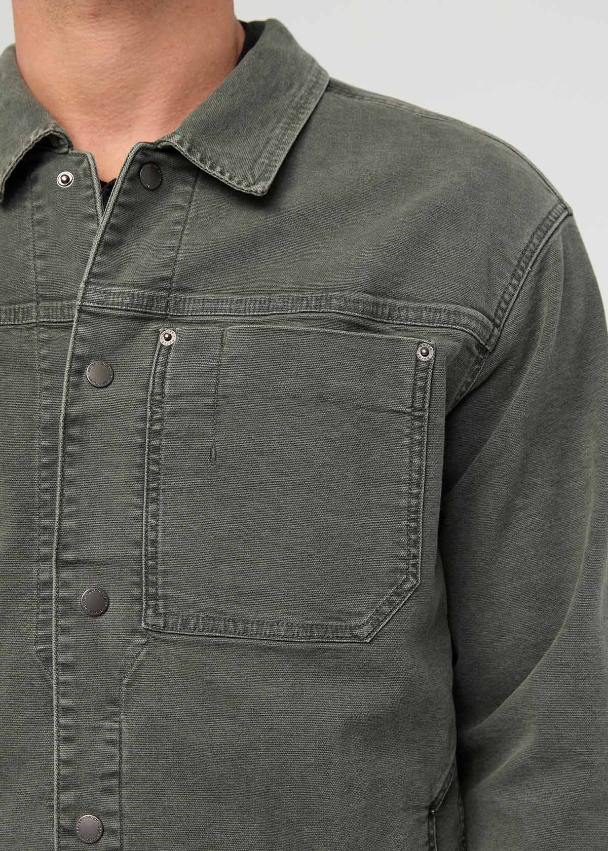 Men's Thyme Stretch Canvas Work Jacket front chest pocket detail