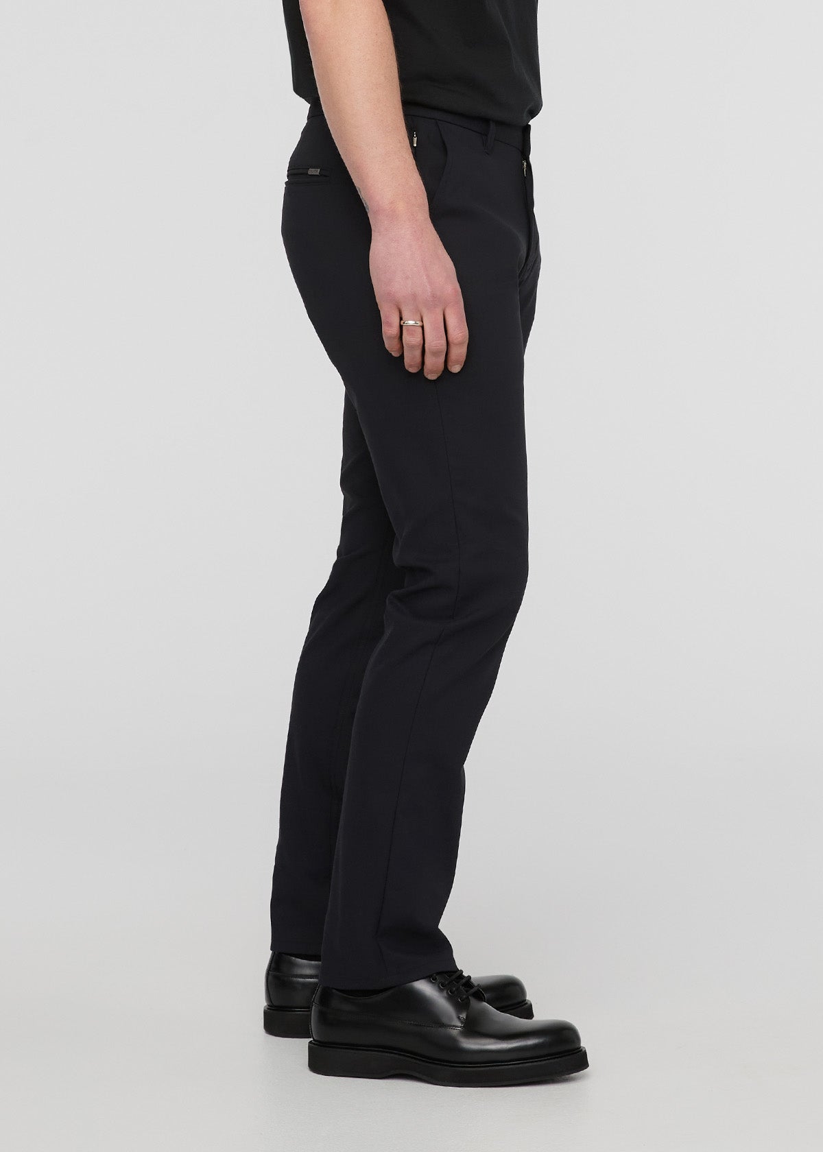 mens black relaxed fit stretch trouser side