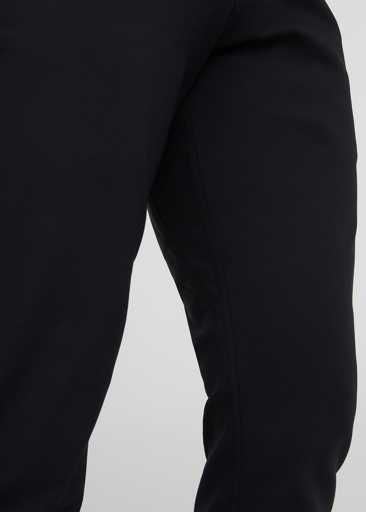 mens black relaxed fit stretch trouser gusset