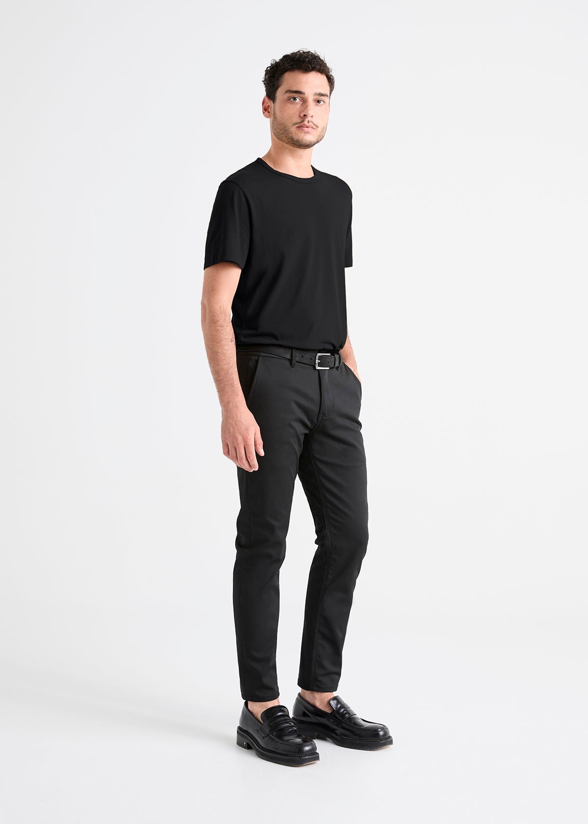 Men's Black Slim Fit Stretch Dress Pant Full Body