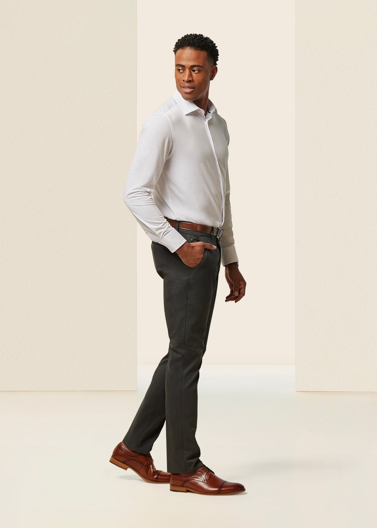 ESSYSHE Men's Cropped Slim Fit Dress Pants Tapered Ankle Dress Pants Suit  Pants 6060Black 28 at Amazon Men's Clothing store