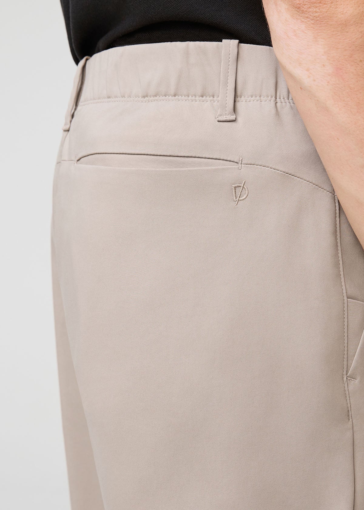 mens light khaki stretch flex pant back waistband and pocket