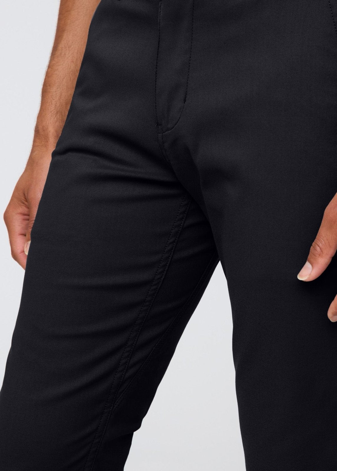 mens black slim straight fit stretch trouser gusset