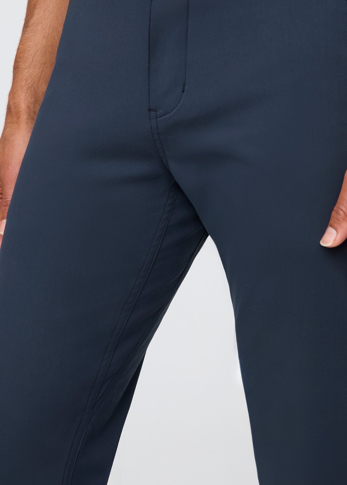 mens navy slim straight fit stretch trouser gusset