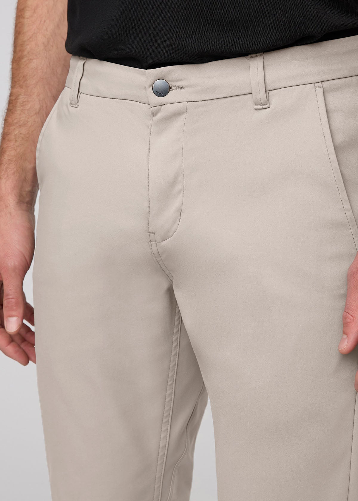 Men's Stone Slim Straight Fit Stretch Trouser Waist Detail