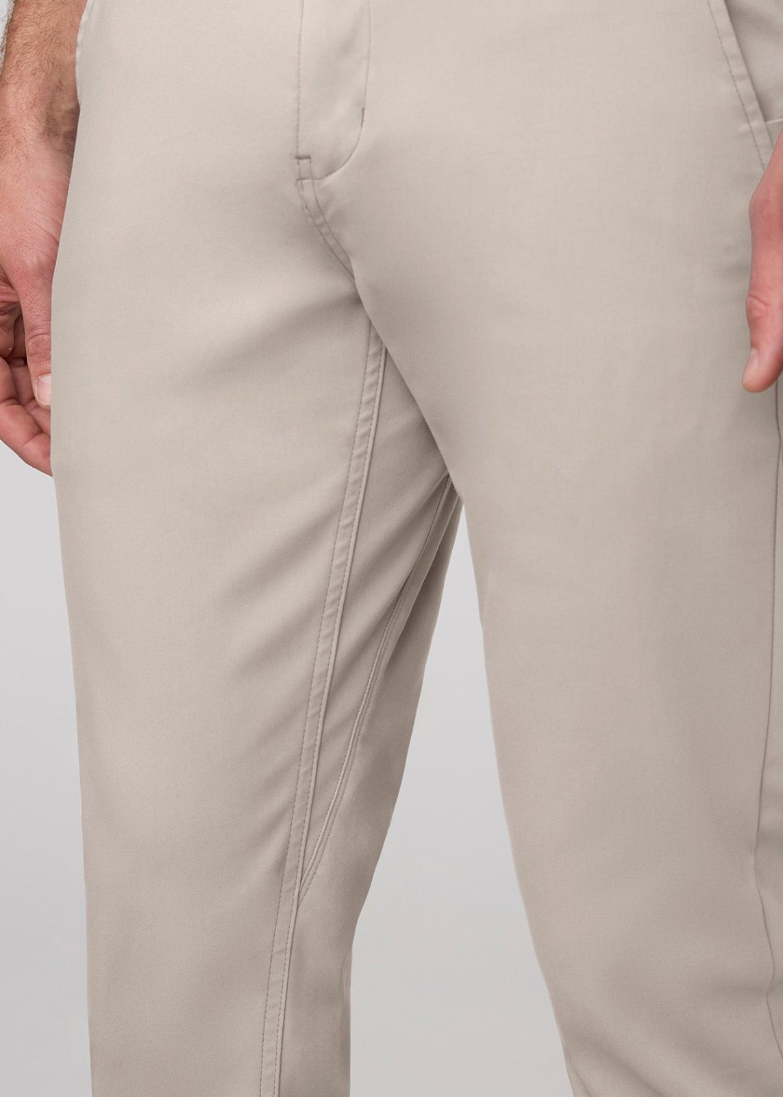 Men's Stone Slim Straight Fit Stretch Trouser Gusset