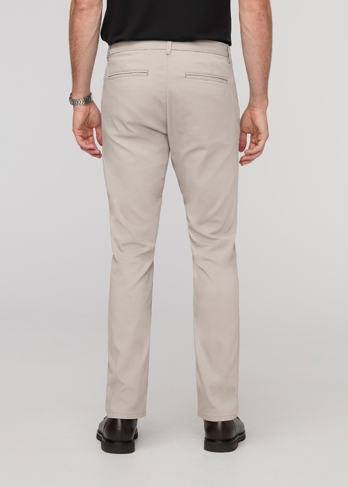 Men's Stone Slim Straight Fit Stretch Trouser Back