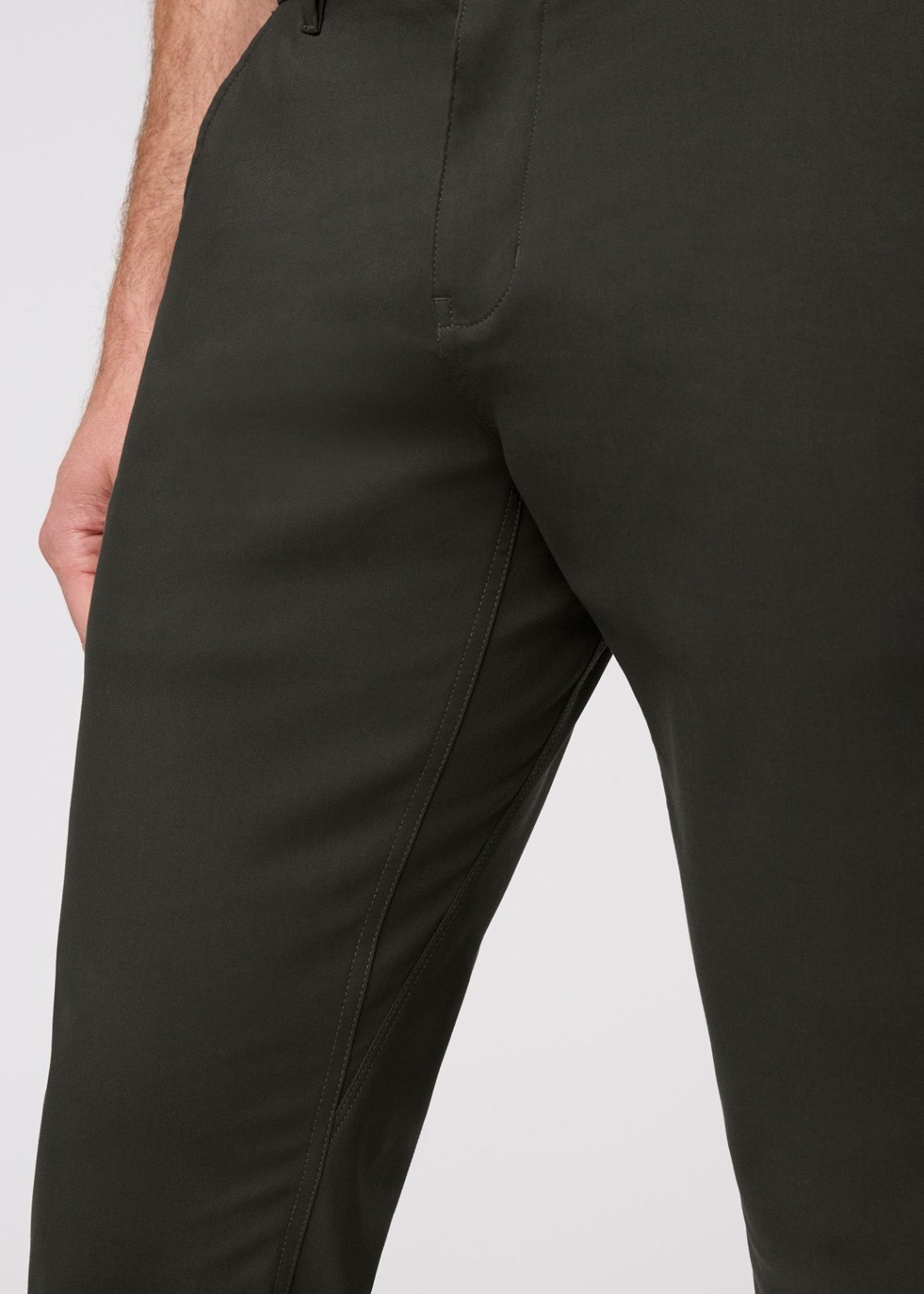mens dark green slim straight fit stretch trouser gusset detail