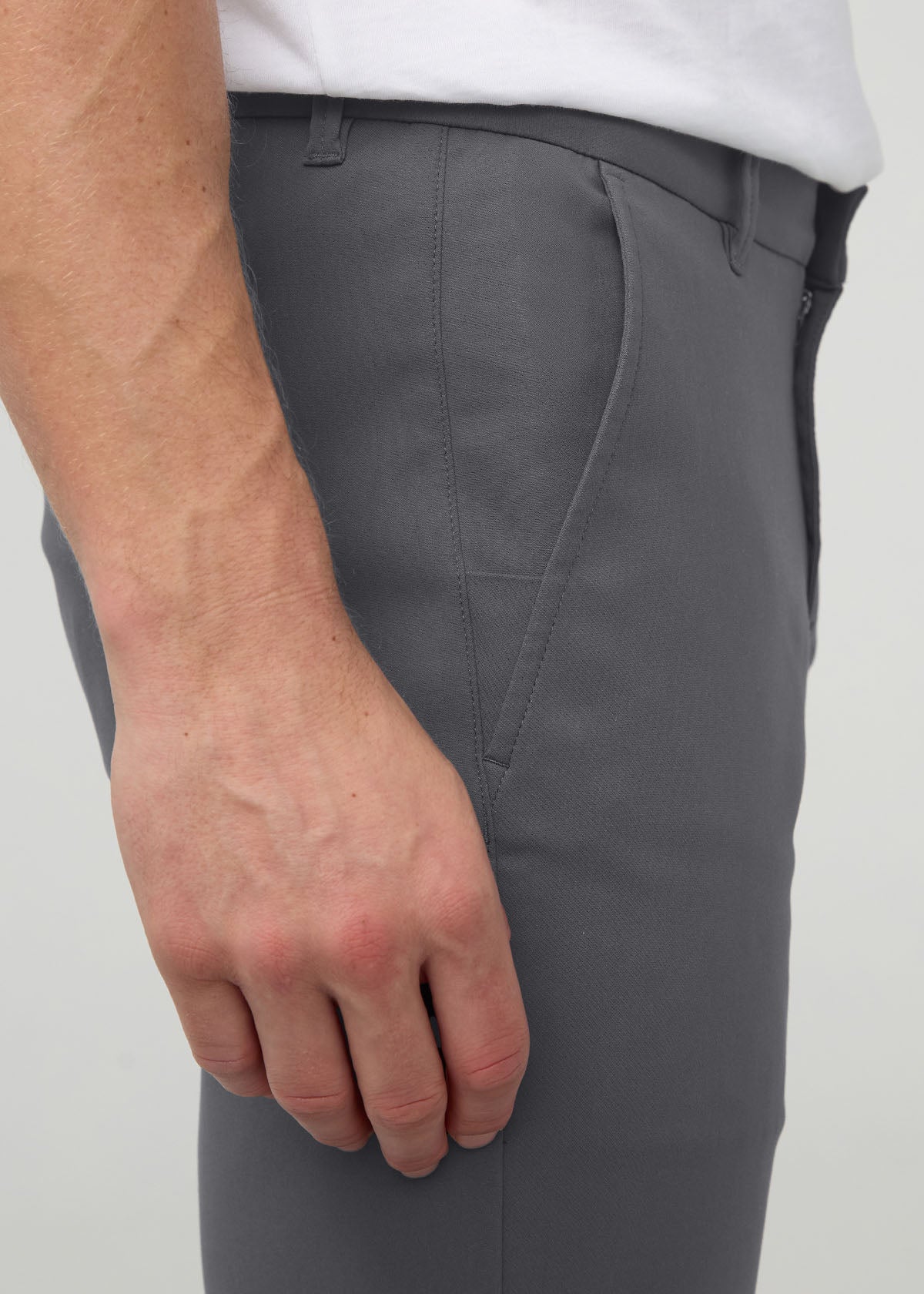 NuStretch Slim Straight Trouser - River Rock