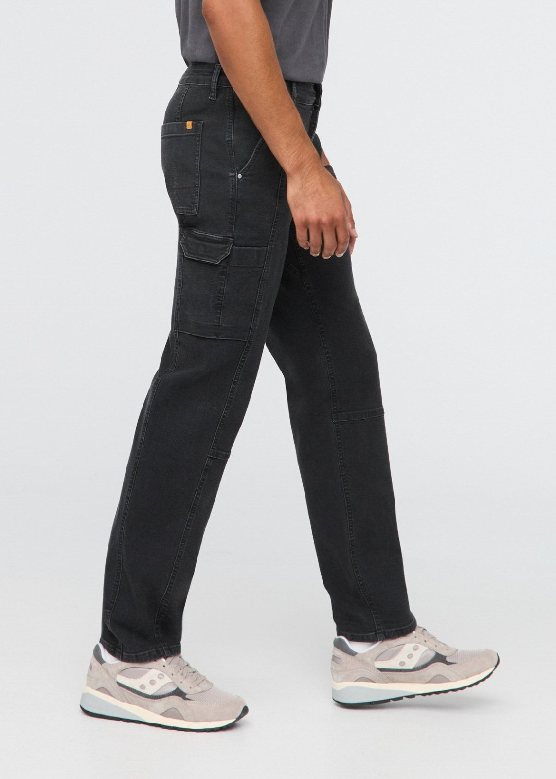 mens black 7 pocket stretch canvas pants side