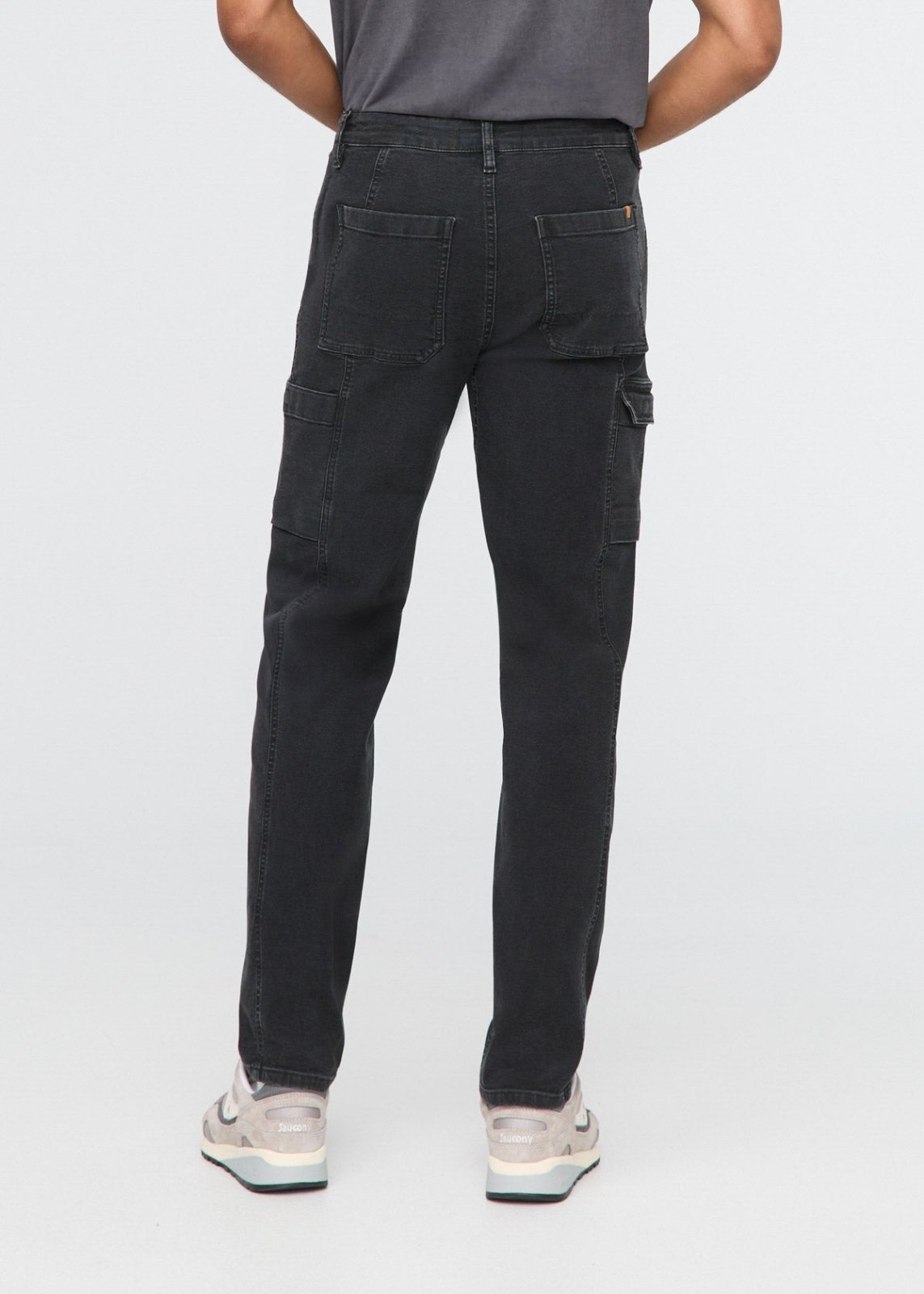 mens black 7 pocket stretch canvas pants back