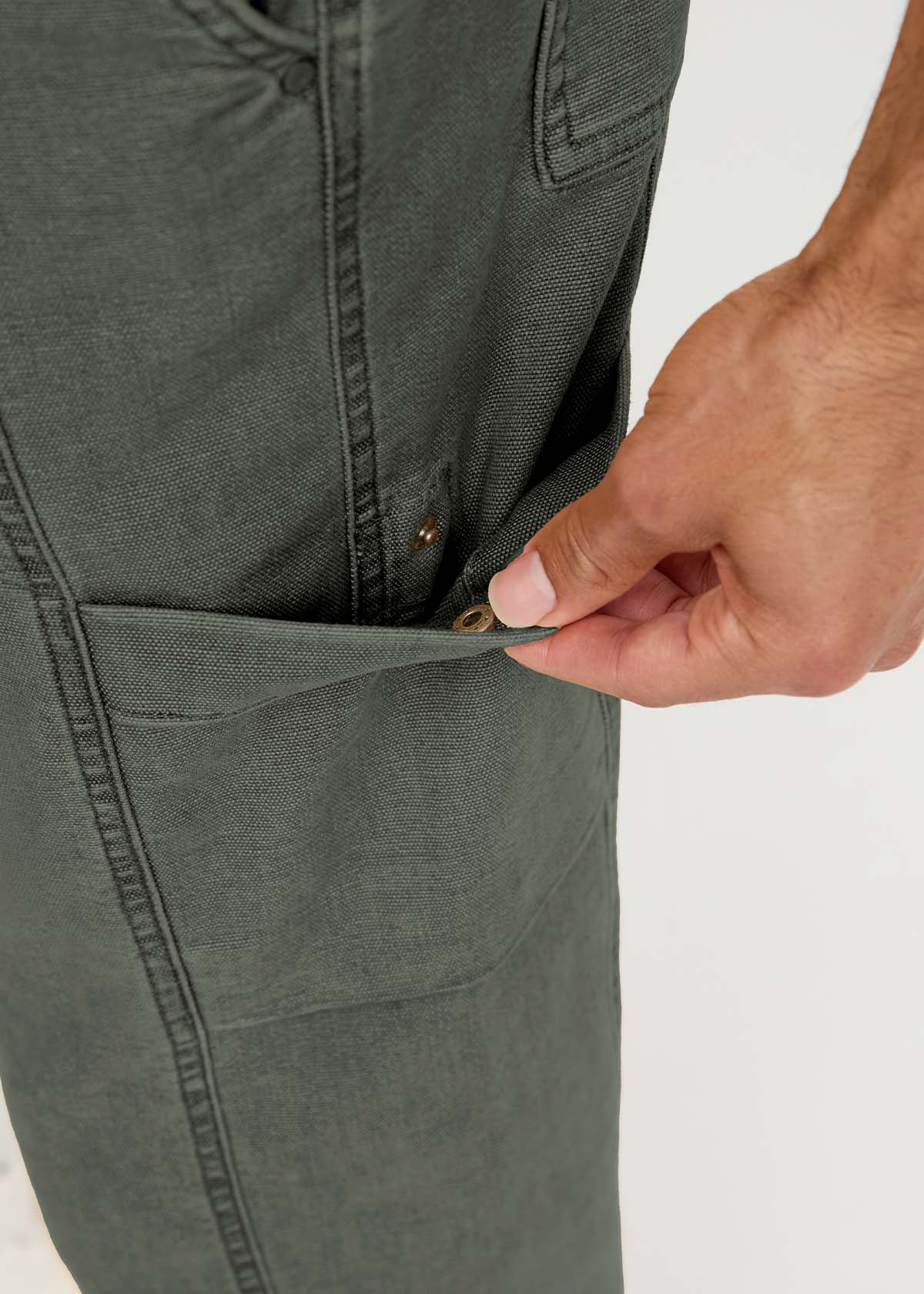 Men's Thyme 7 Pocket Stretch Canvas Pants left pocket detail