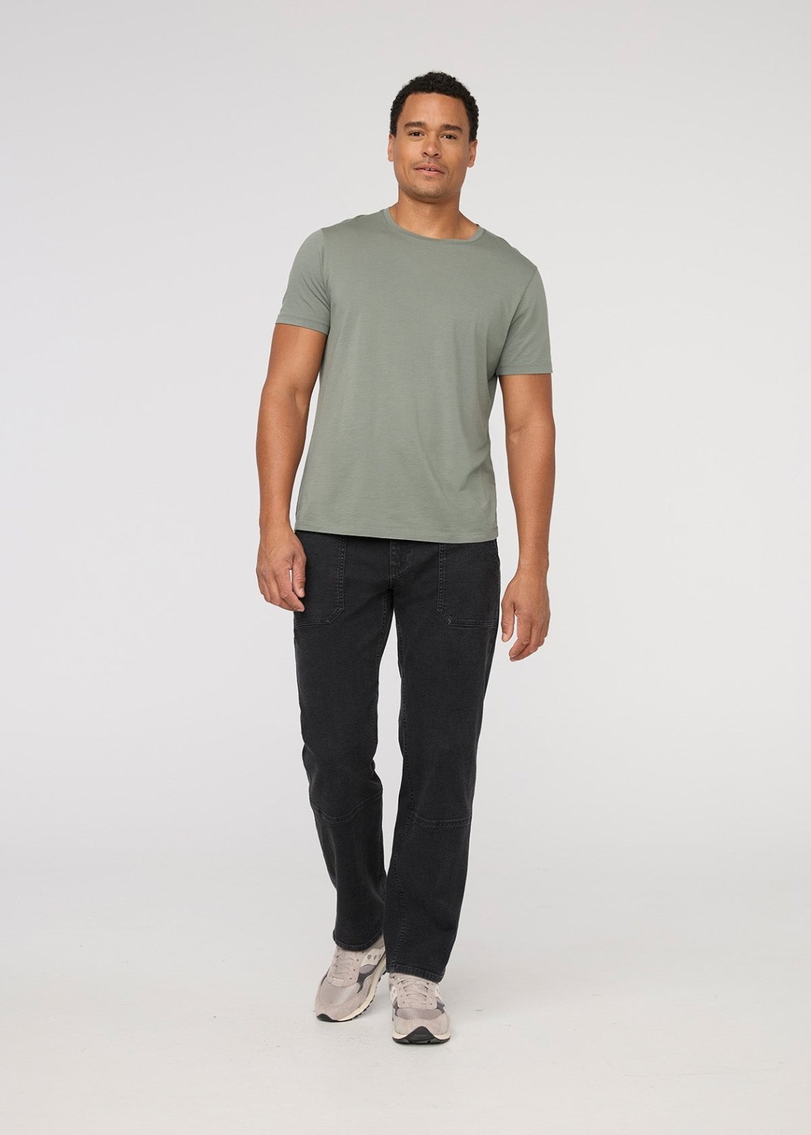 Men's Black Stretch Canvas Utility Pant Full Body