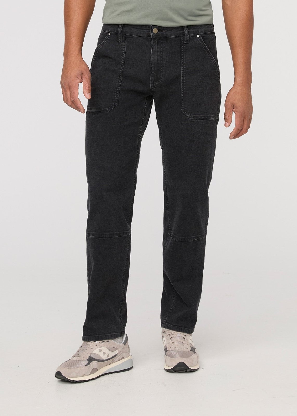 Men's Black Stretch Canvas Utility Pant Front