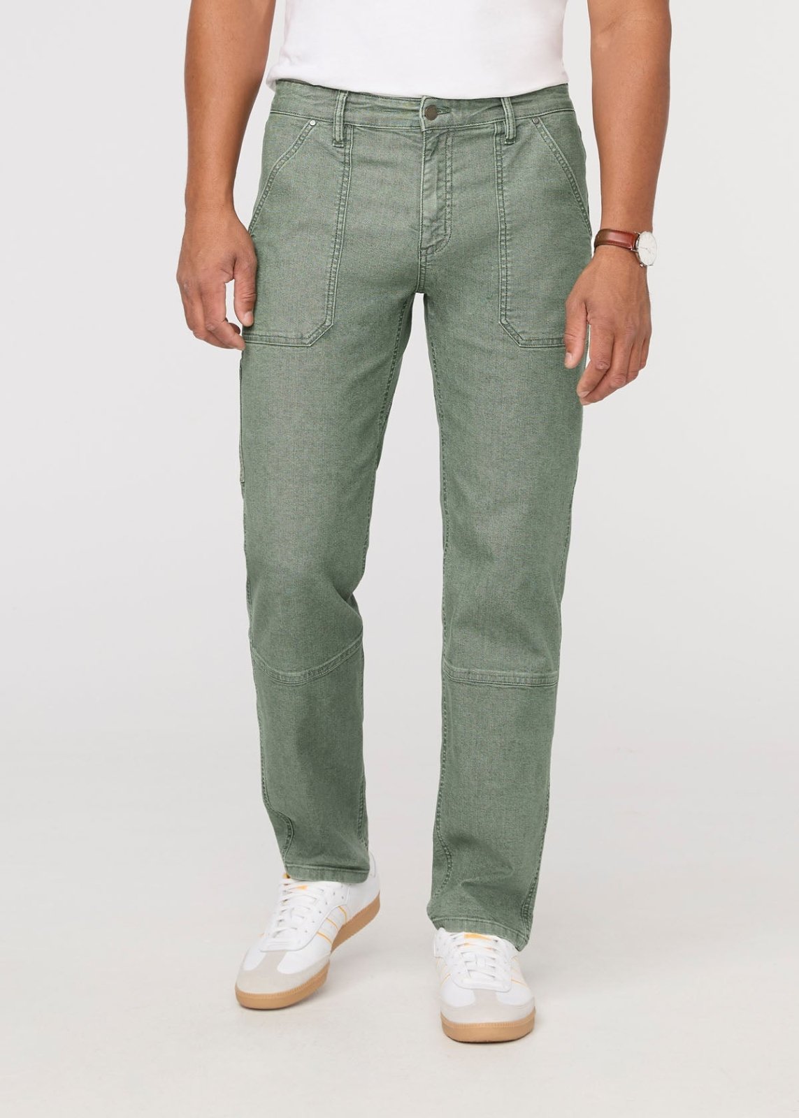 Men's Green Stretch Canvas Utility Pant Front