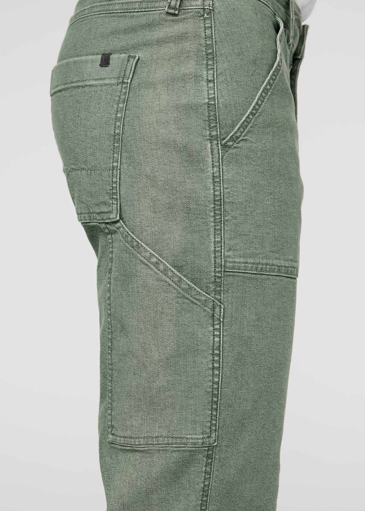 Men's Green Stretch Canvas Utility Pant Side Detail