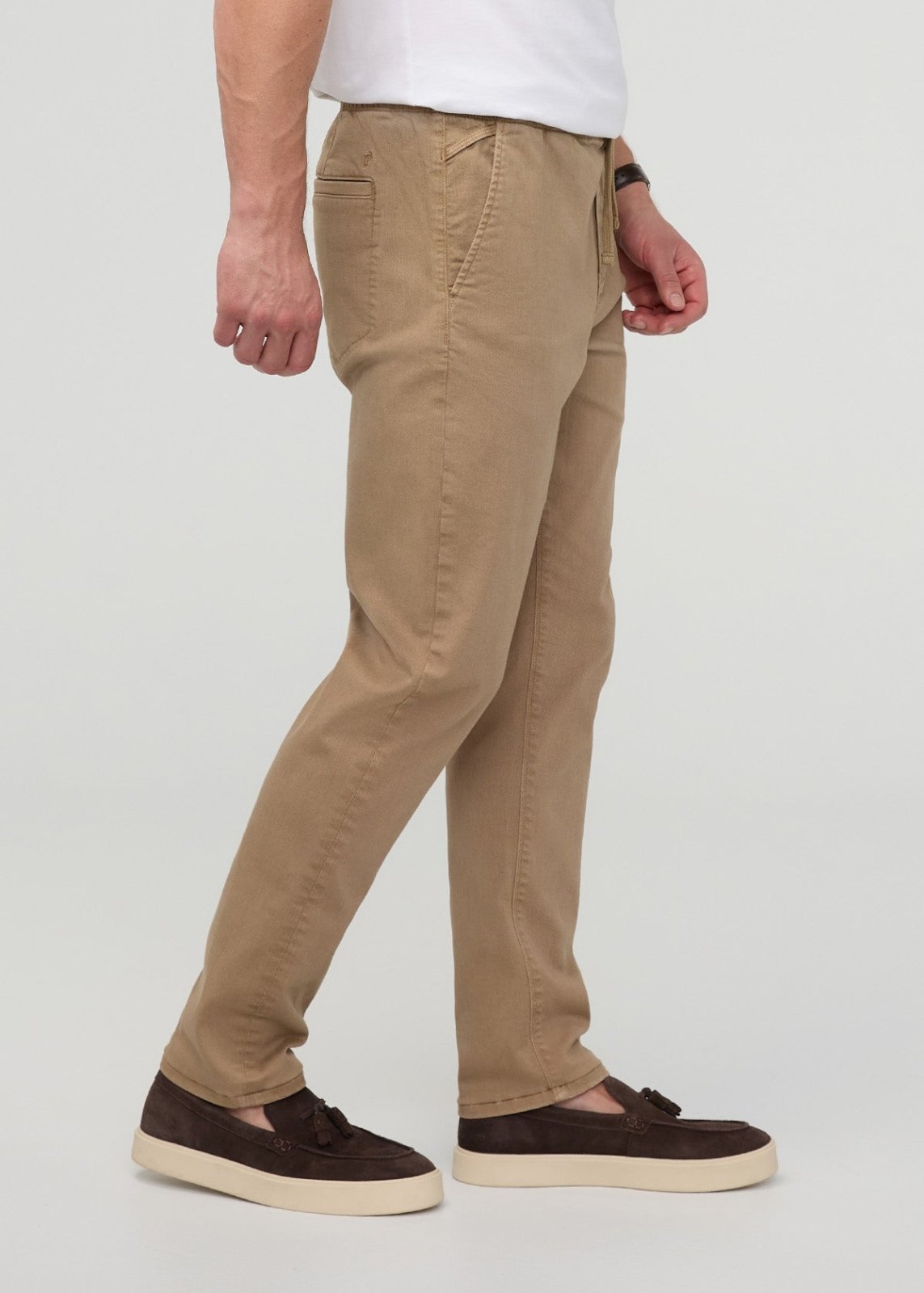 Men's Desert Khaki Pull-On FlexTwill Pant Side
