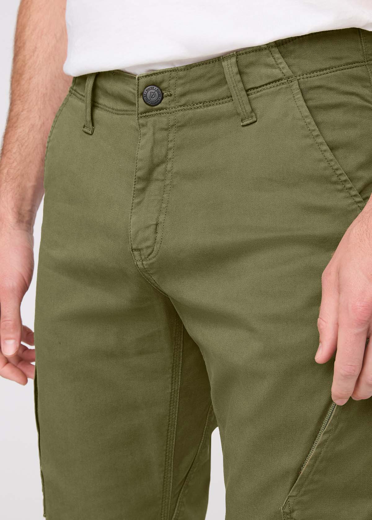Men's Loden Green Relaxed Water Resistant Cargo Pant Waist Detail
