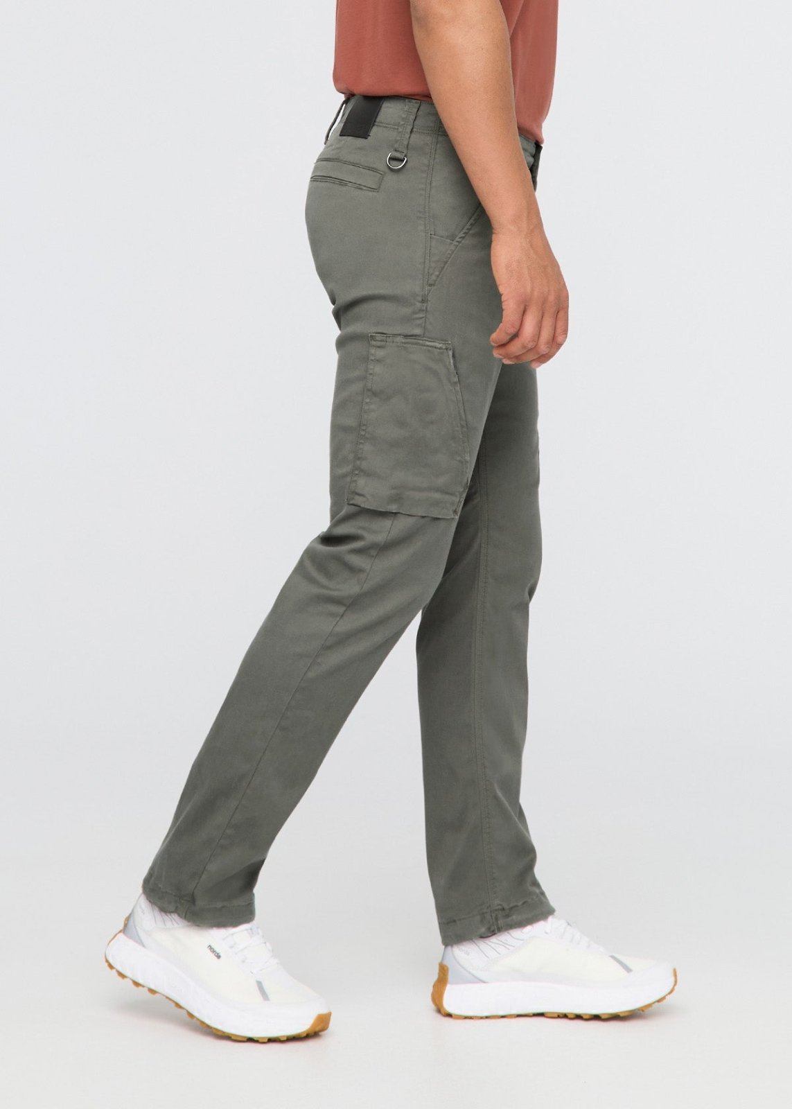 men's grey green relaxed water resistant cargo pant side